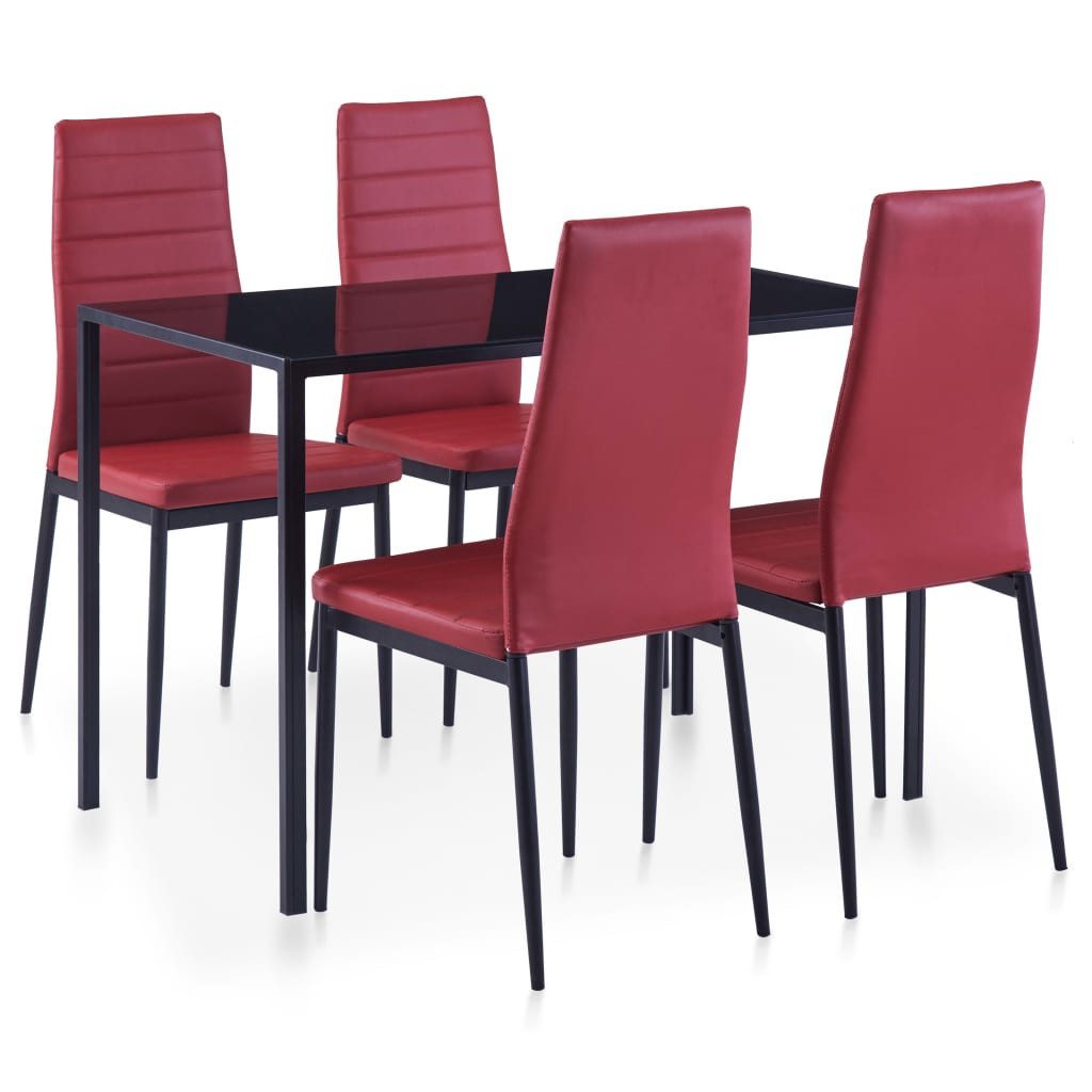 vidaXL Essgruppe 5-tlg. Essgruppe Weinrot, (4-tlg) günstig online kaufen