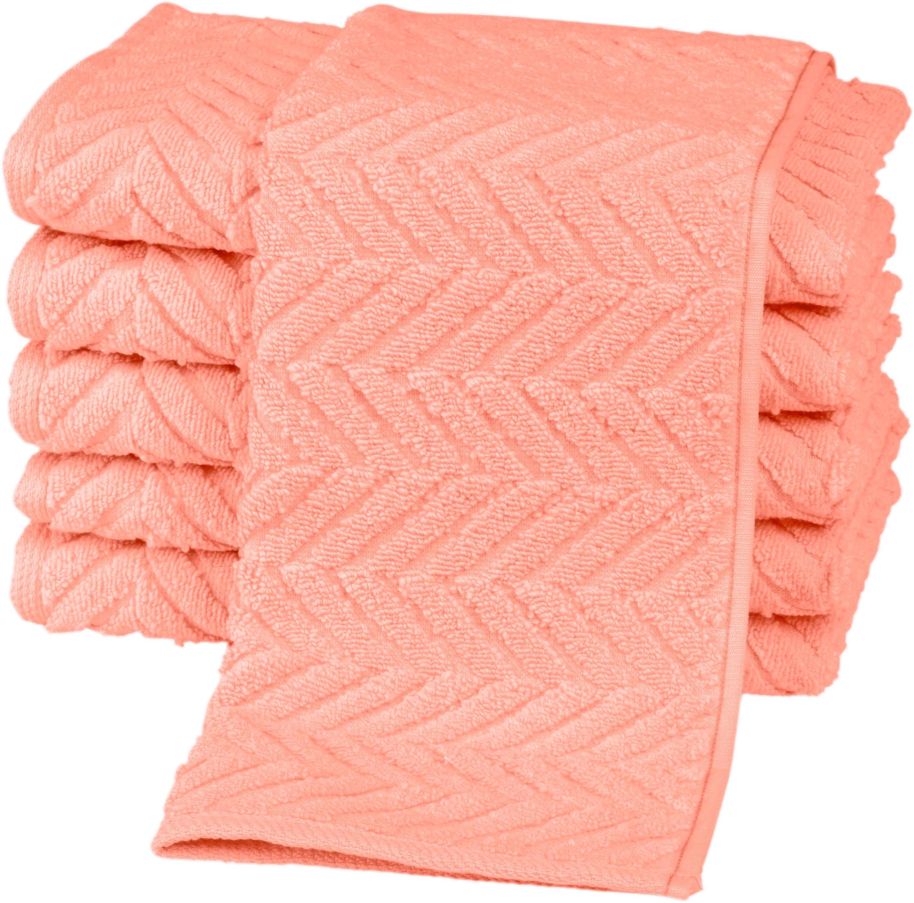 Täglich rund um die Uhr bestellbar! ROSS Gästehandtücher Sensual 9001, (6-St), pink Frottier Baumwolle peach 100