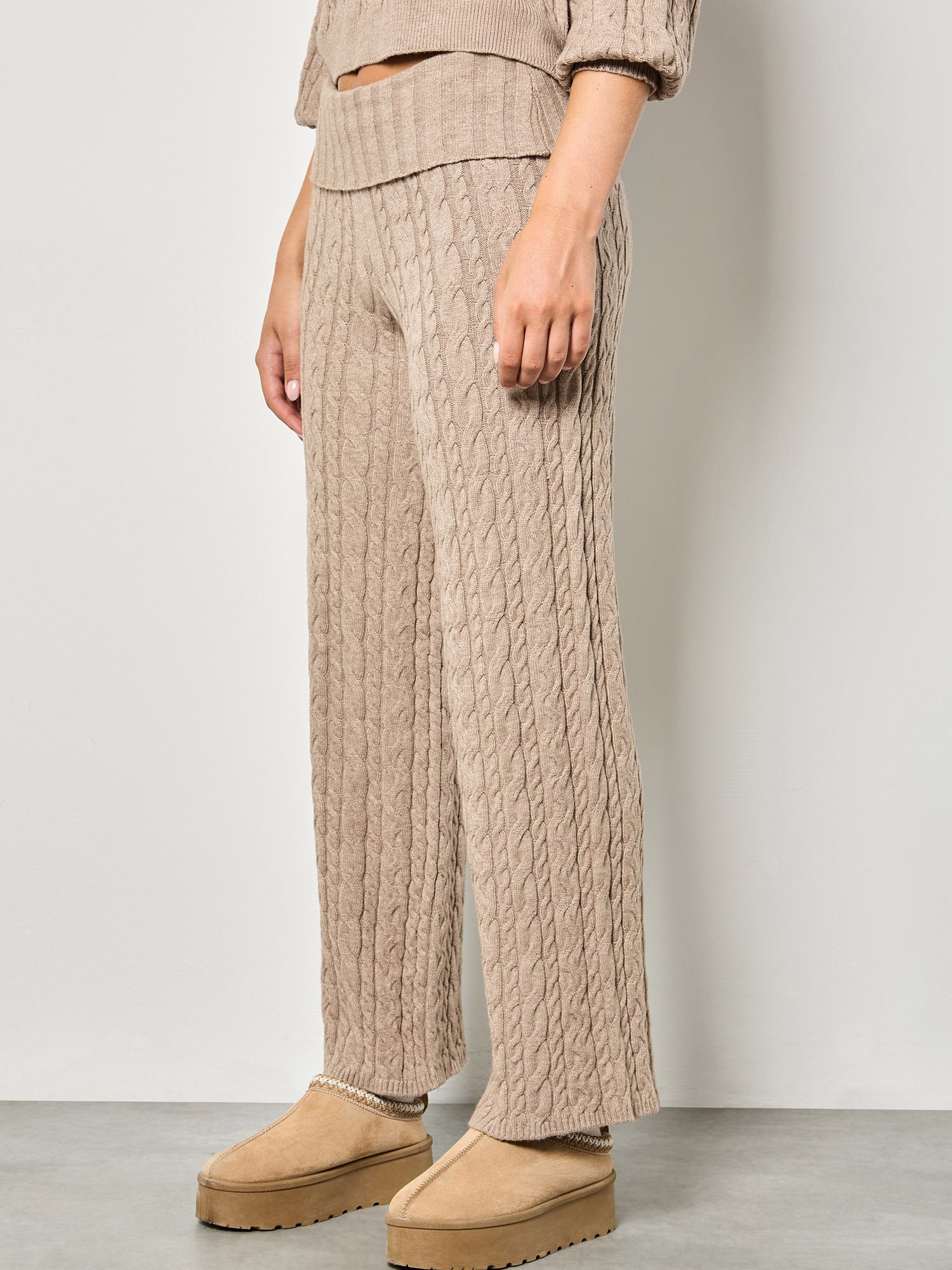 Apricot Strickhose Strickhose mit Zopfmuster