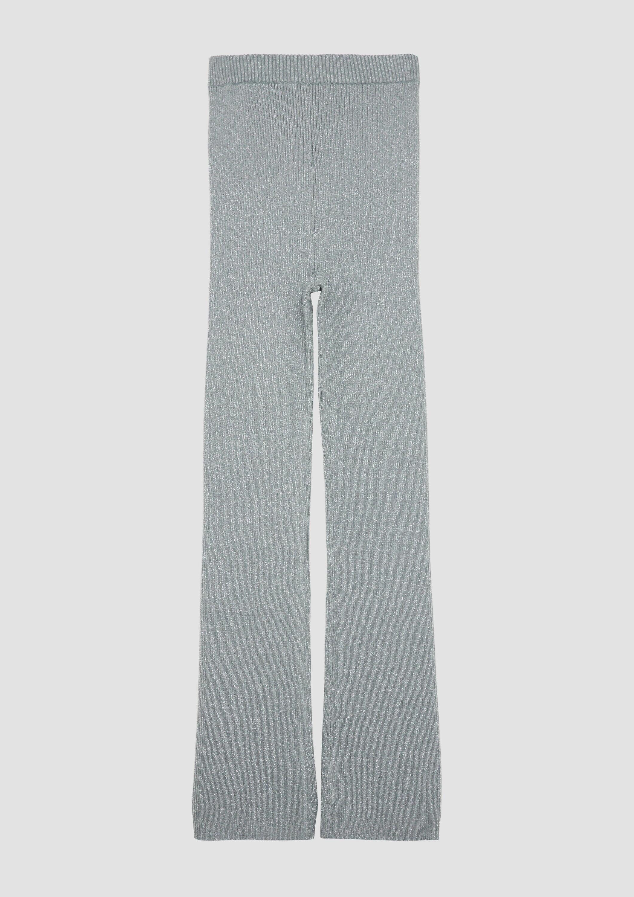 s.Oliver Chinos Leggins Strickhose mit Flared Leg und Metallic-Effekt