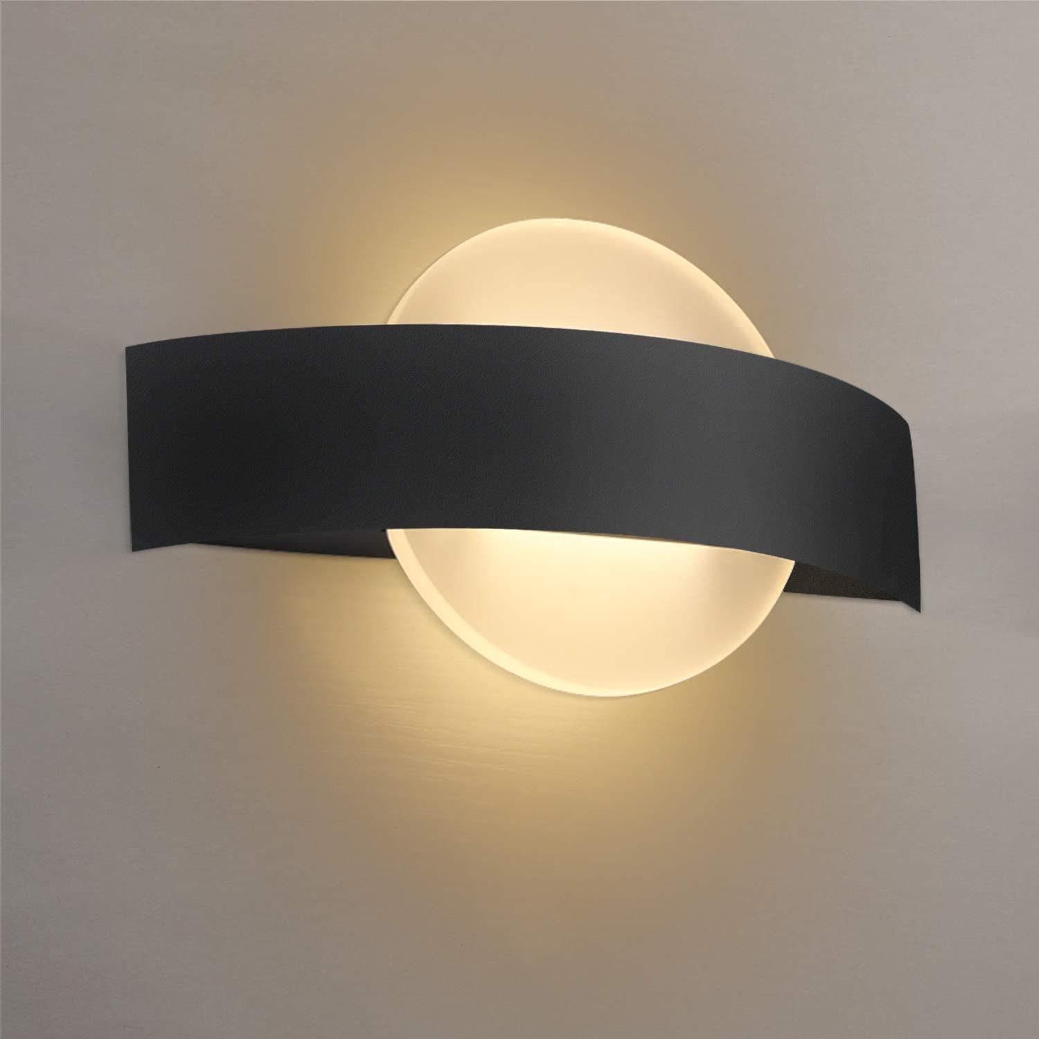 ZMH LED Wandleuchte Acryl Bettlampe, Wandlampe fest Innen aus 6W Wohnzimmer Warmweiß Modern LED integriert