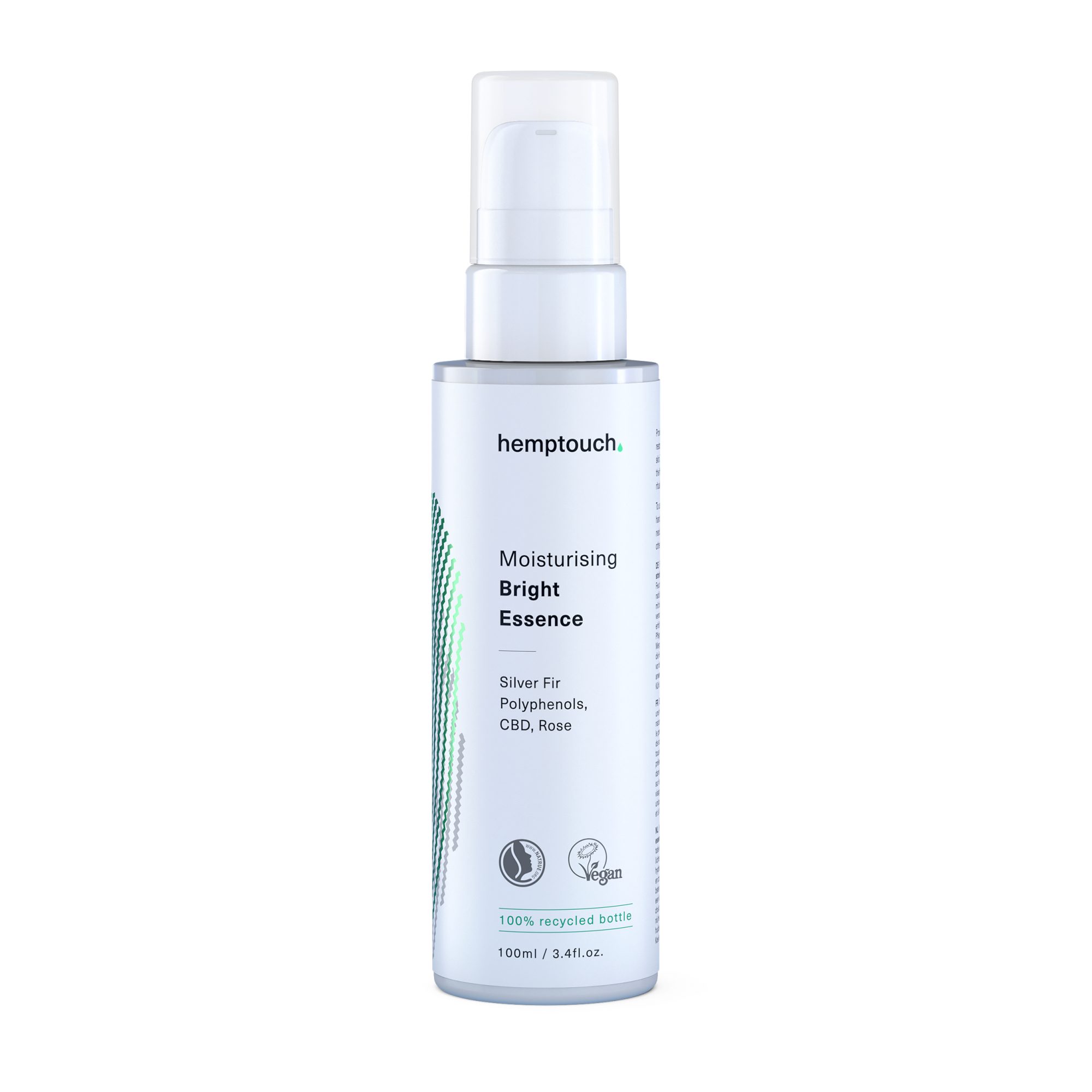 Hemptouch Gesichtsserum Feuchtigkeitsspendende CBD Essenz mit Hyaluronsäure und Weißtanne, Für tiefenwirksame Feuchtigkeit, verbessert Spannkraft und Elastizität