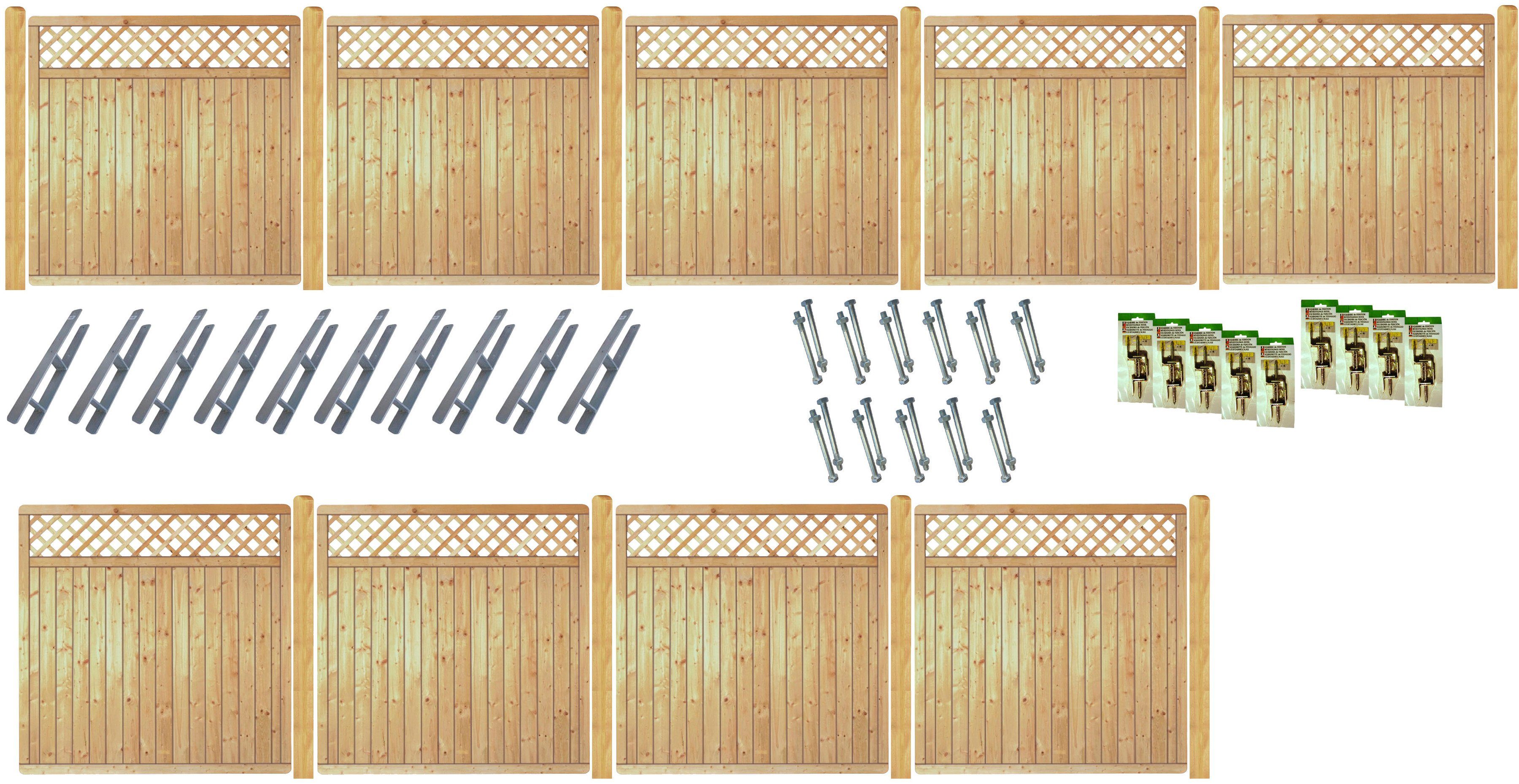 Tetzner & Jentzsch Sichtschutzelement COLUMBIA 7, (Set), kesseldruckimprägniert