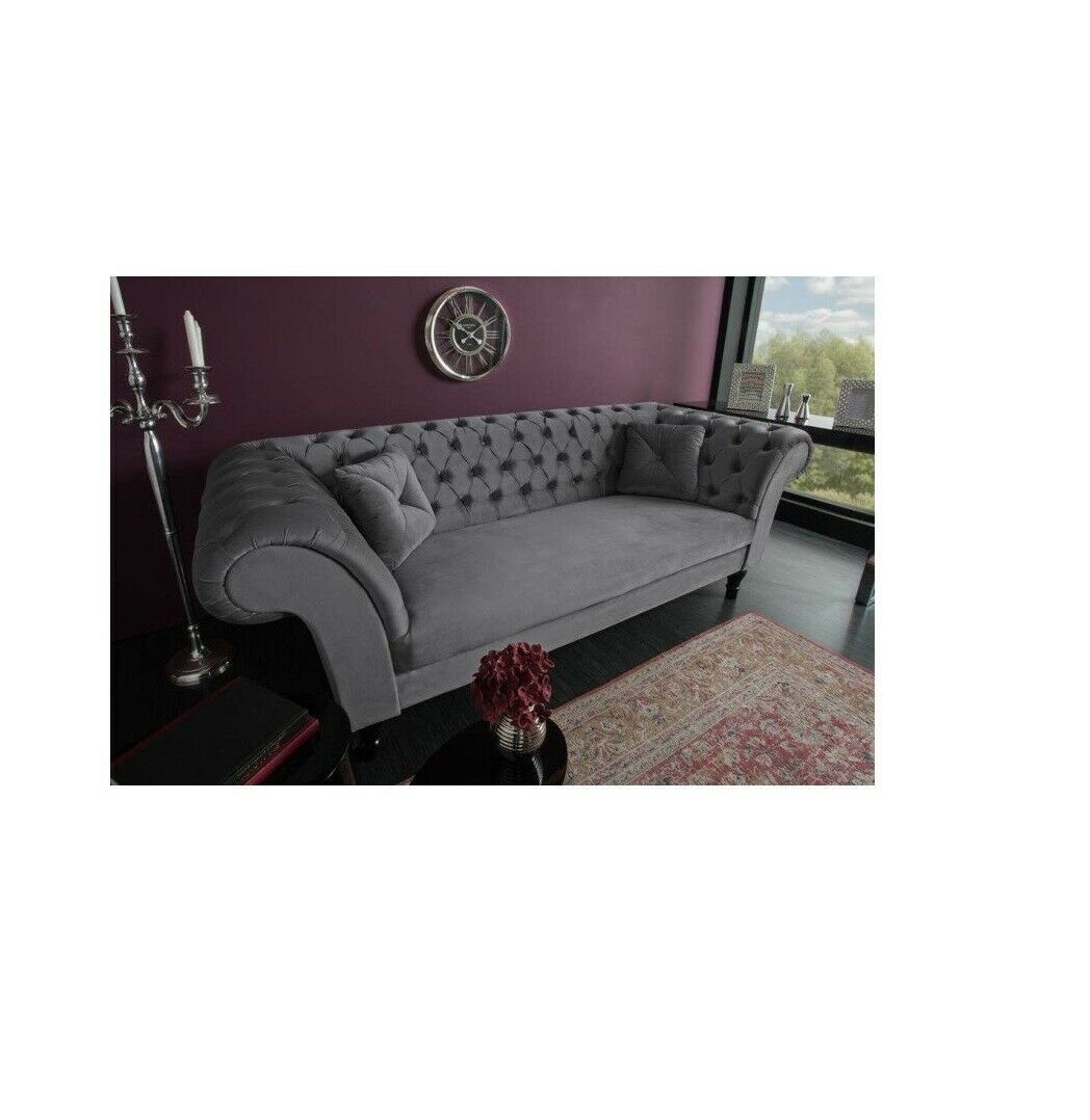 Europe Couch Zweisitzer Made Grauer Sofa Neu, in Sofa Polster JVmoebel Chesterfield Luxus 2-Sitzer