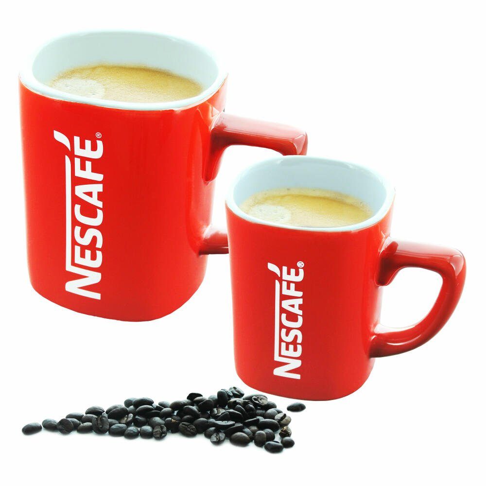 NESCAFE Becher Kaffeebecher mit Henkel, rot, 125 ml, Porzellan, NESCAFE,  Limited Edition