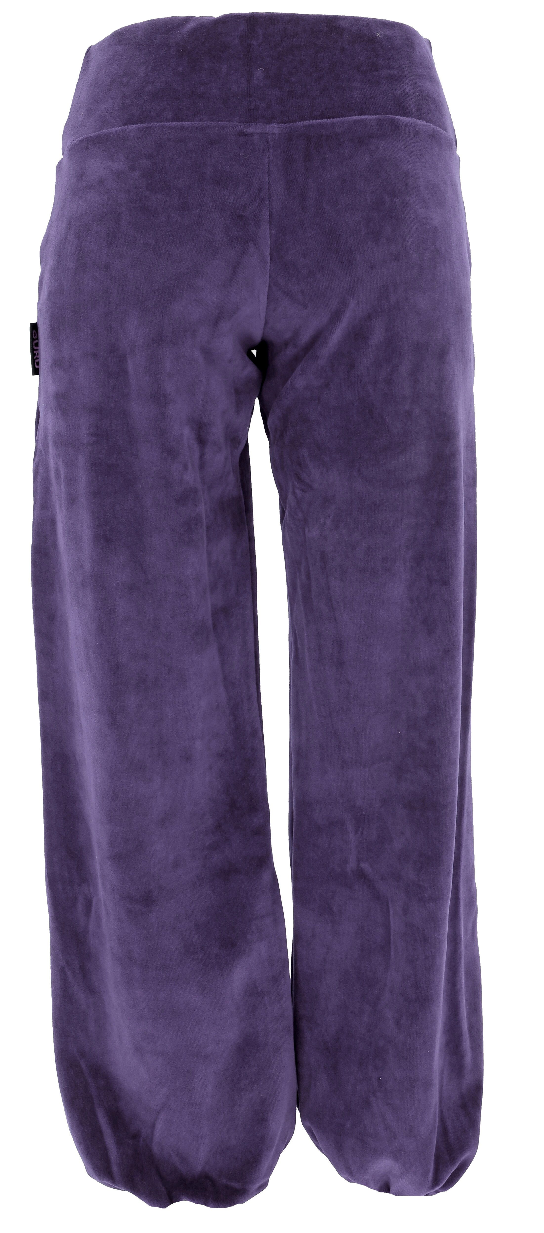 Guru-Shop Relaxhose Boho Samt Pluderhose, Wohlfühlhose, Yogahose -.. alternative Bekleidung