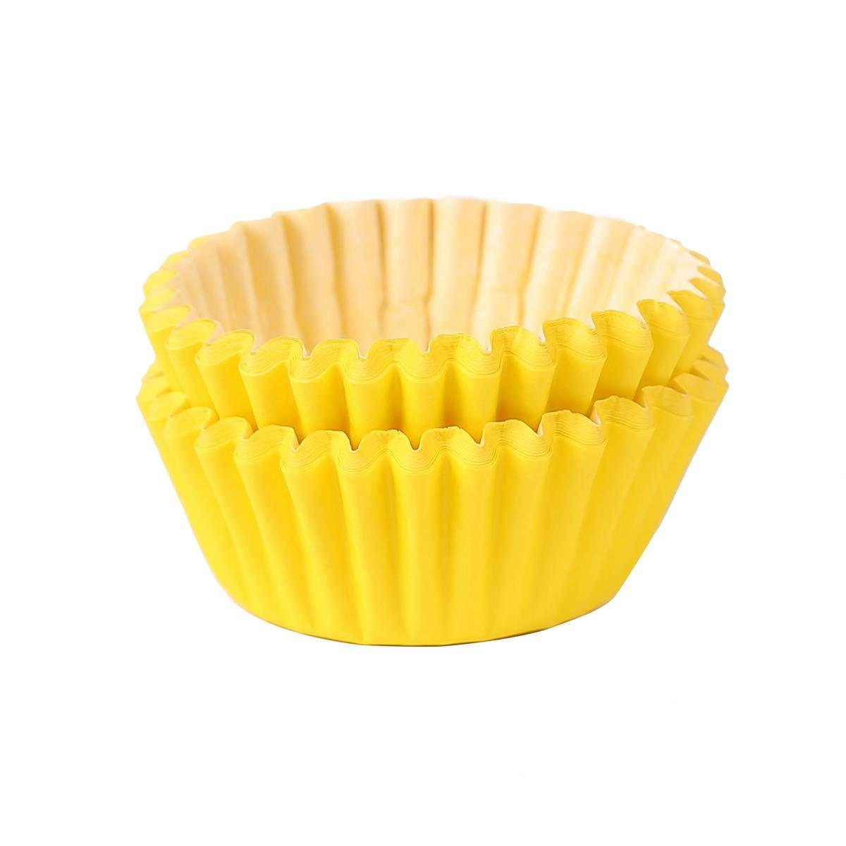 Miss Bakery's House Muffinform Muffinförmchen, und kleine (Gelb Minimuffins Mini für Mini-Cupcakes Papierbackförmchen 200-tlg)