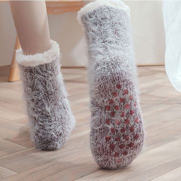 LAKKEC Socken Bodensocken Schneesocken Schlafsocken Dicker Boden gepolsterte warme Socken