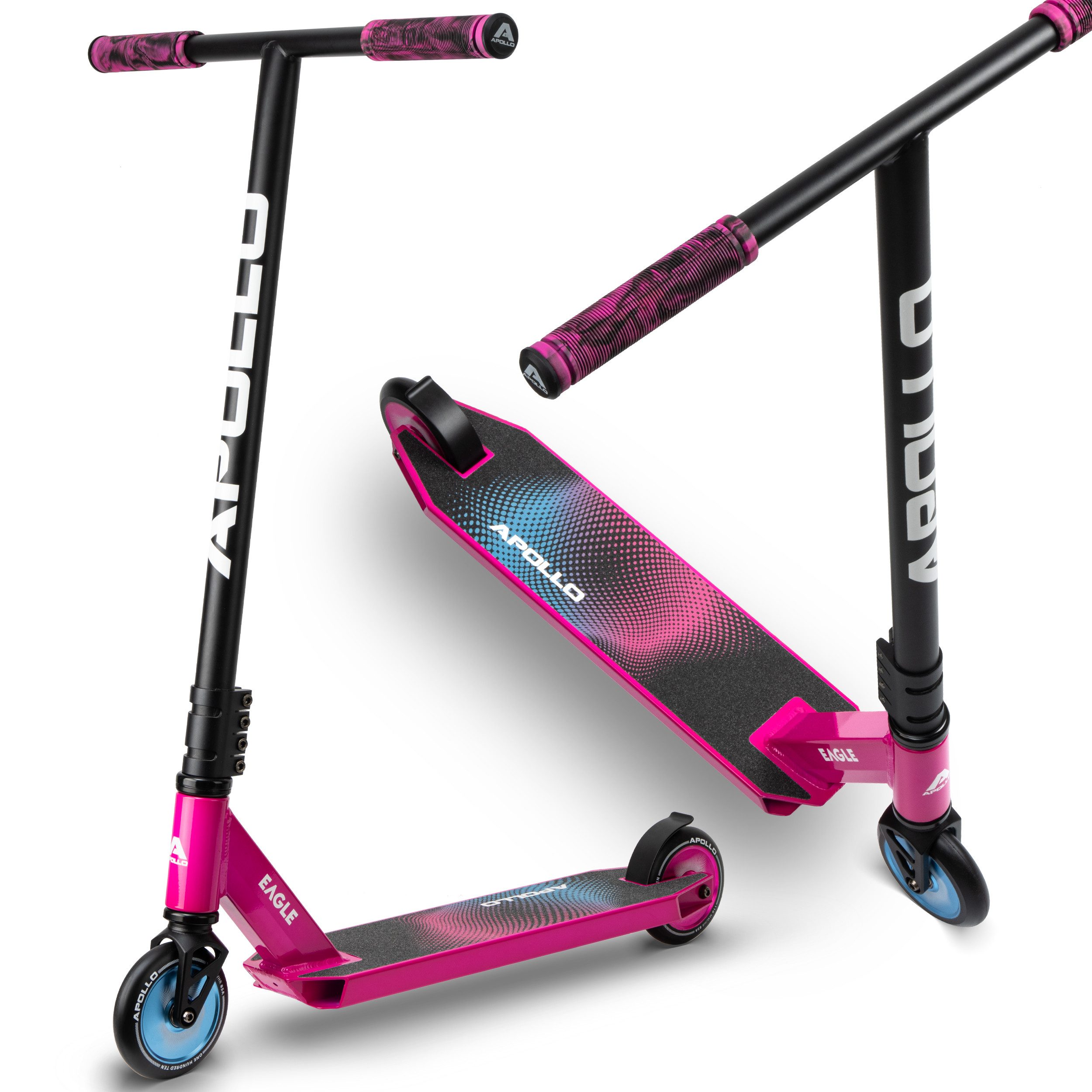 Apollo Stuntscooter Eagle, eloxierter Profi Stuntroller für Kinder & Erwachsene, aus robustem HQ Aluminium, leicht & stabil, bis 100 kg belastbar