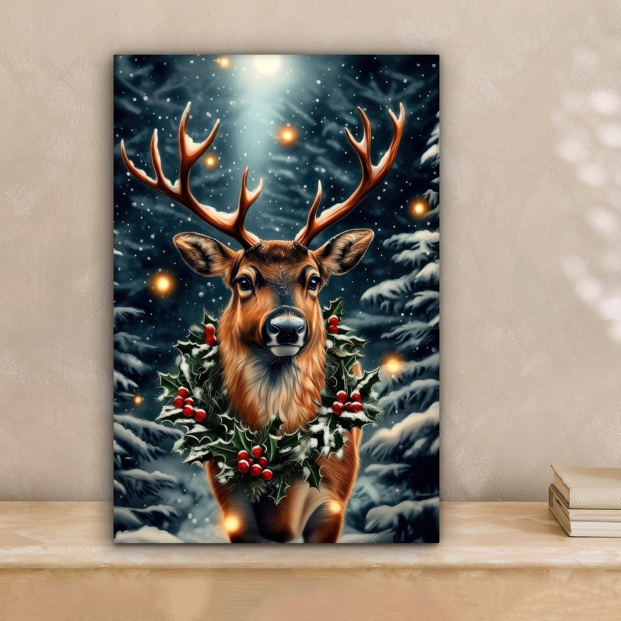 OneMillionCanvasses® Leinwandbild Weihnachten - Magie - Wald - Farbenfroh, günstig online kaufen