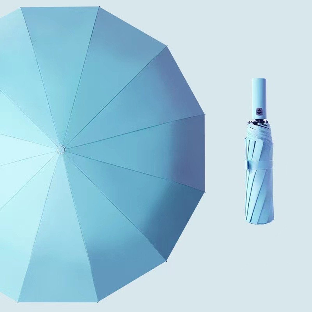 Insma Taschenregenschirm, Regenschirm Sturmfest mit Automatik-Öffnung, 12 Rippen, faltbar