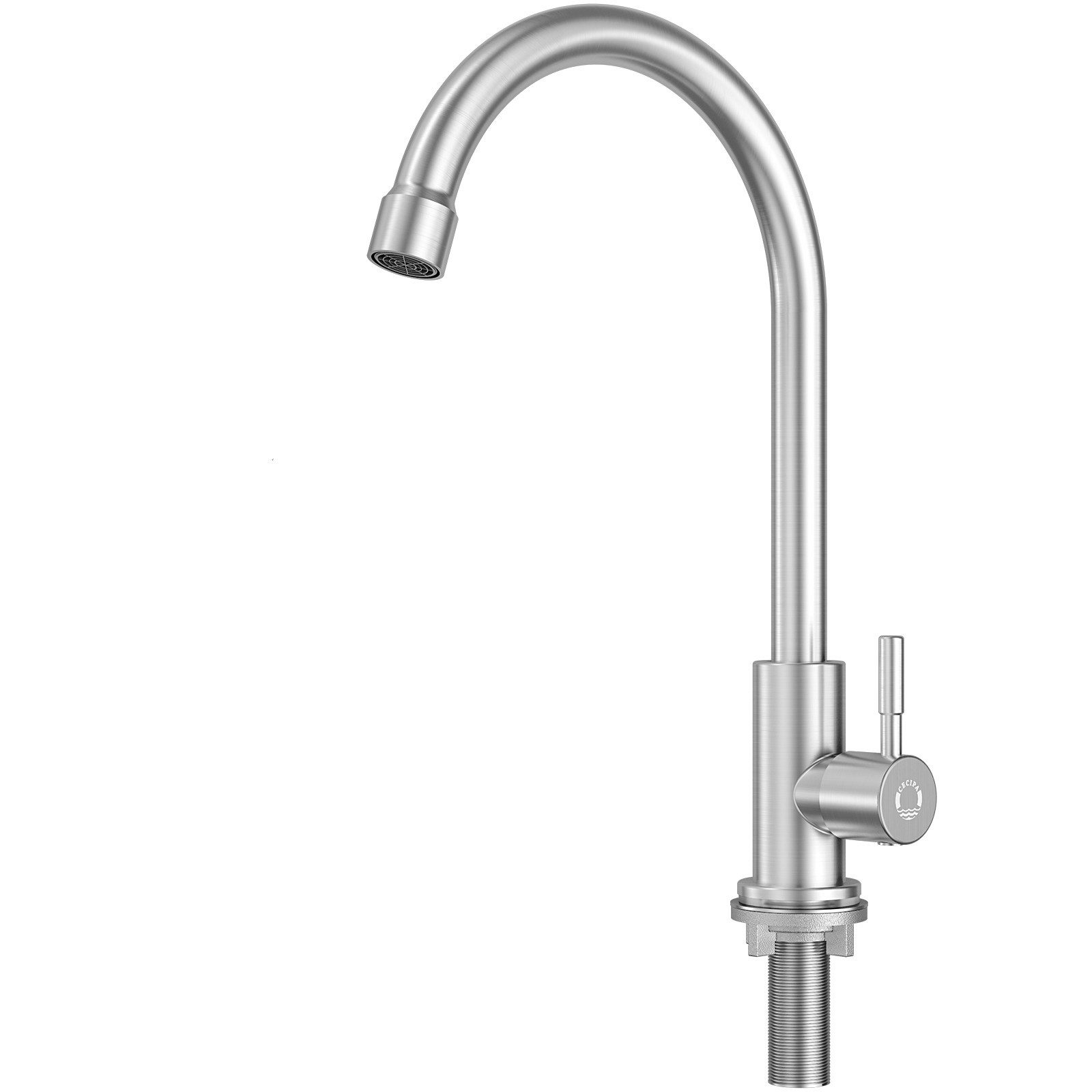 CECIPA MAX Küchenarmatur Kaltwasser Küche Armatur, um 360 Grad drehbar,Edelstahl (Spültischarmaturen, 1-St., Wasserhahn Küche) Hochdruckhahn