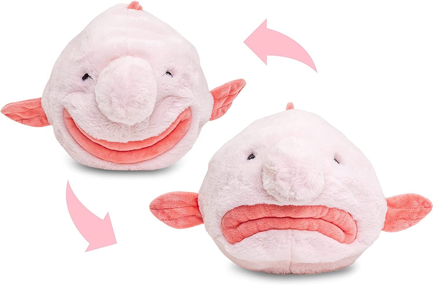 Füllmaterial - Uni-Toys Kuscheltier 100 zu Wende-Plüsch, recyceltes (Länge) Flip-Plüschtier - % Fisch, cm Blobfisch 29