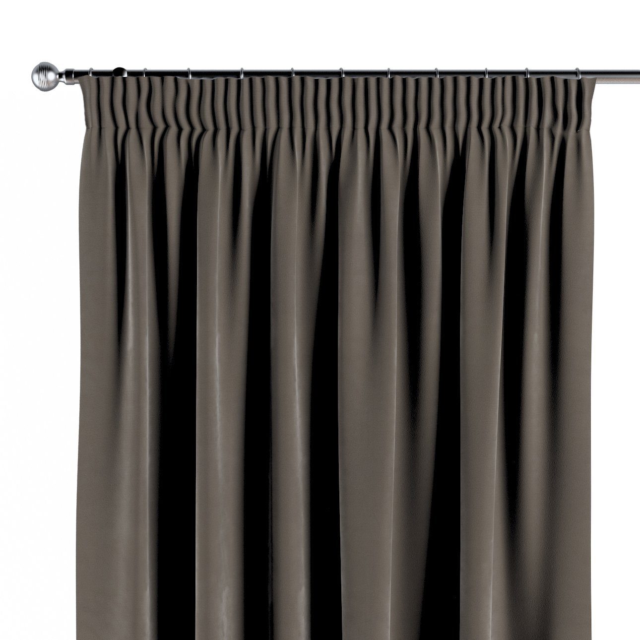 Vorhang Vorhang mit Kräuselband 130x100 cm, Velvet, Dekoria grau-beige