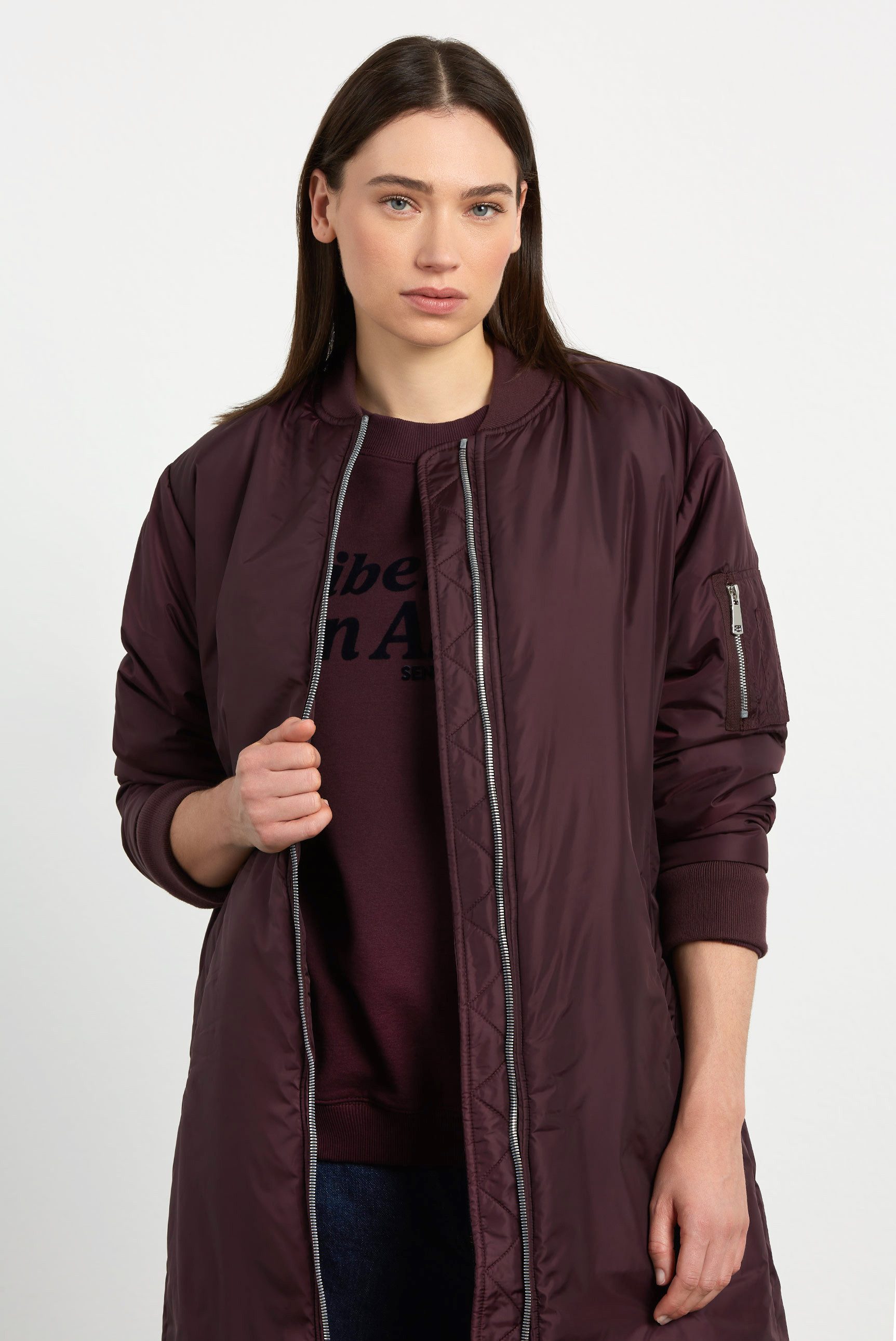 SENSES.THE LABEL Langjacke mit Two-Way-Zipper