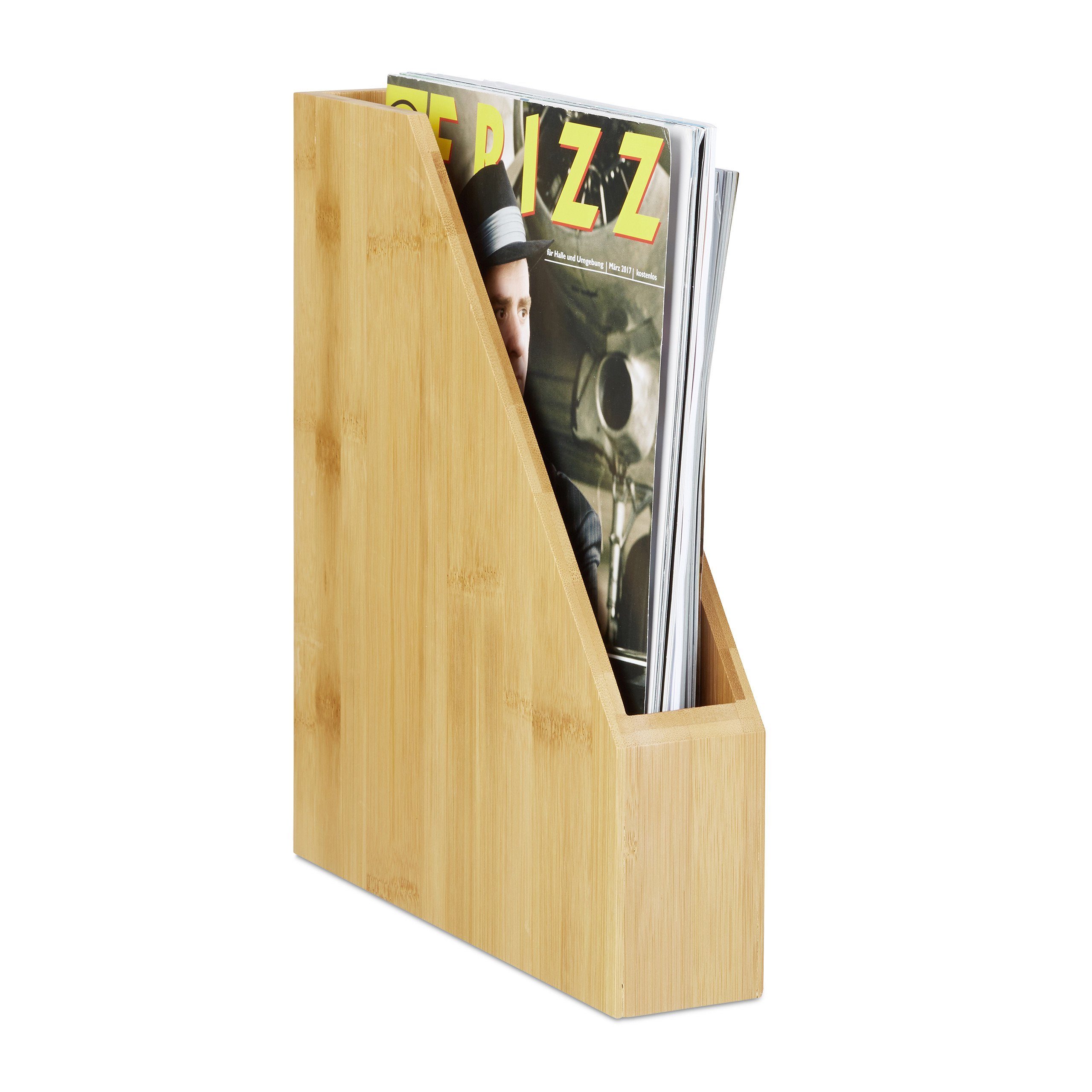 relaxdays Organizer Stehsammler Bambus (1 St), A4