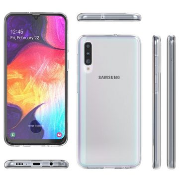 Nalia Smartphone-Hülle Samsung Galaxy A70, Klare 360 Grad Hülle / Rundumschutz / Transparent / Displayschutz Case