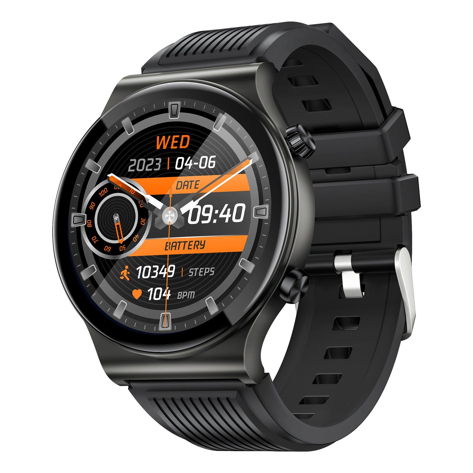 REDOM Damen Herren Smart Watch Sportuhr Armbanduhr Fitness Uhr Uhren Tracker Smartwatch (1,39 Zoll) 300mAh Li-Ionen Armband Fitnessuhr mit 100+ Sportmodi, 1-tlg., IP68 Wasserdicht, Bluetooth Anrufe, iOS/Android, Touchscreen, mit Pulsmesser Schrittzähler Schlafmonitor Aktivitätstracker usw