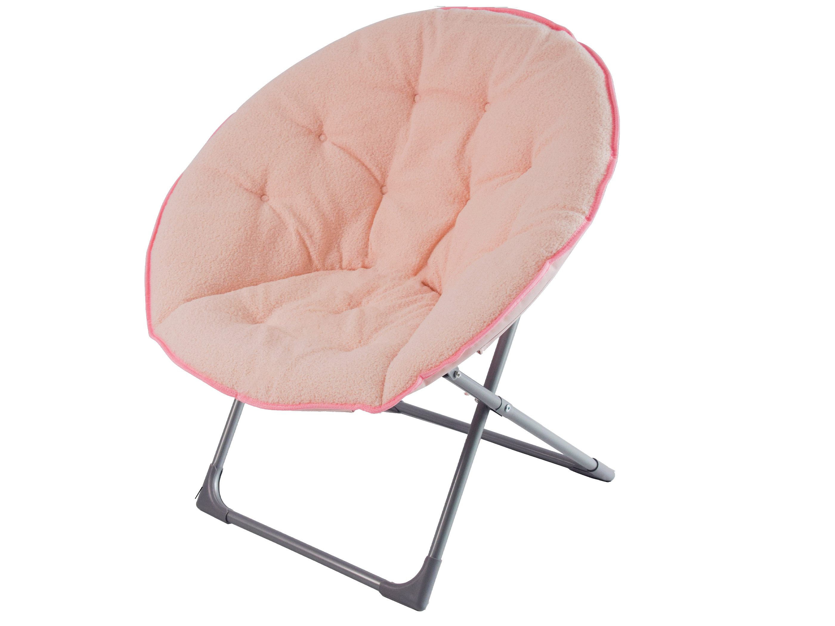 SeedWave Ohrensessel Klappbarer Loungesessel mit Futter, Geschwungener Rüchenlehne, Klappsessel aus rutschfesten Metallbasen