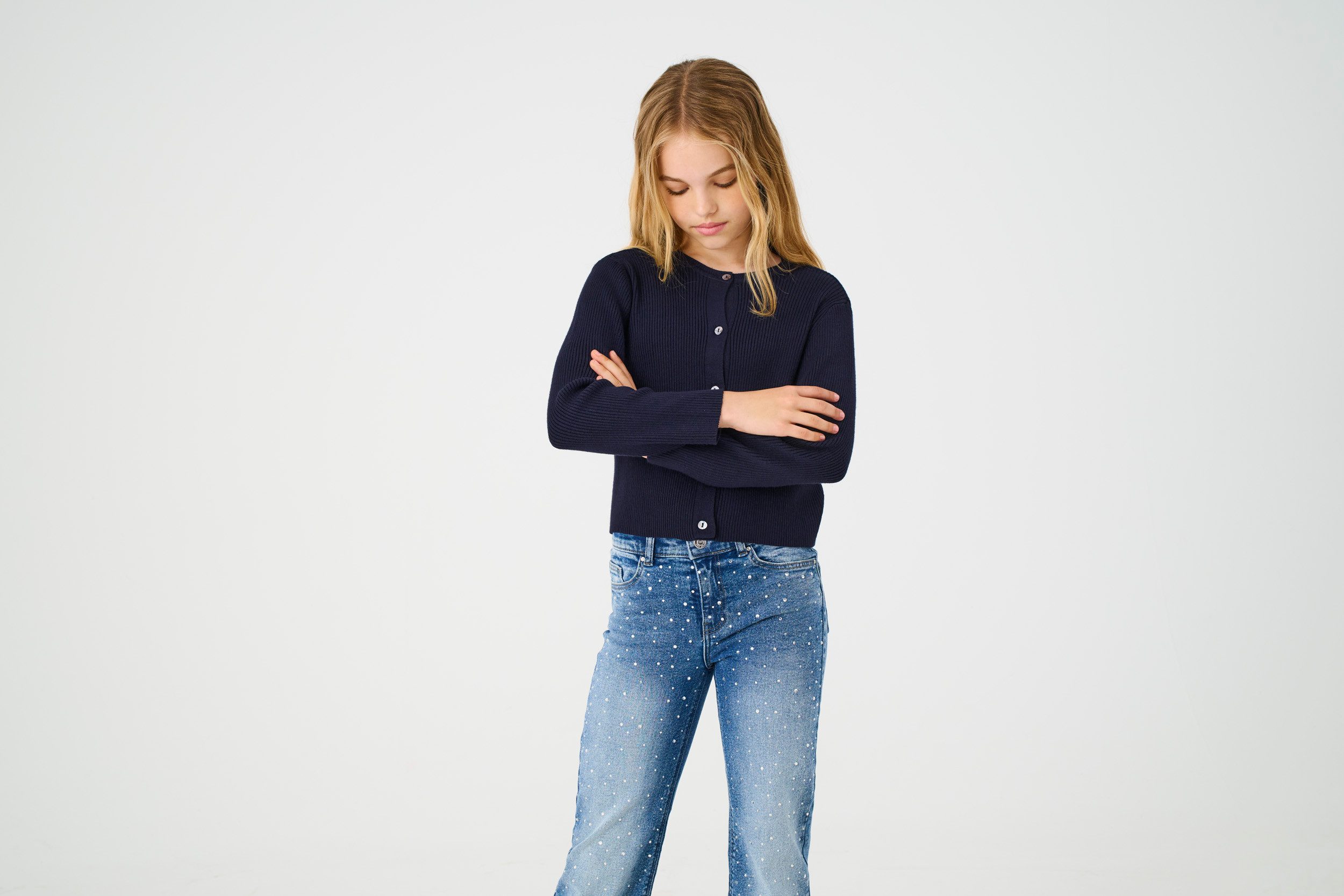 KIDS ONLY Strickjacke KOGNATASCHA LS O-NECK CARD CP KNT NOOS