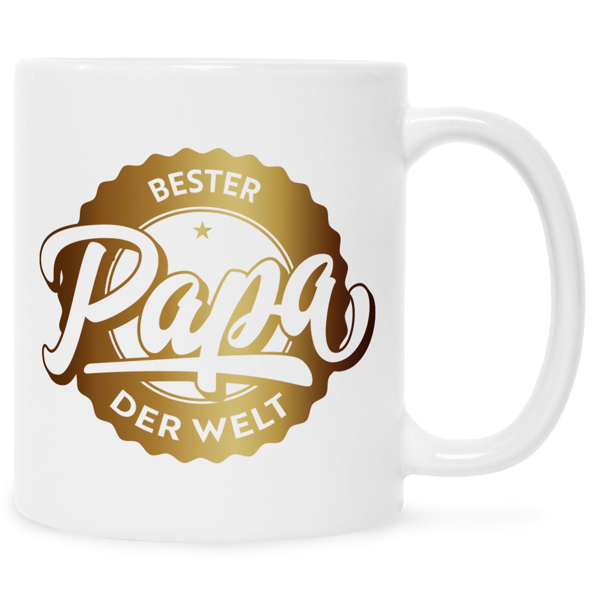 GRAVURZEILE Tasse Bedruckte Tasse mit Spruch - Bester Papa der Welt - Herzliche Geschenke - Geschenk für Papa zum Vatertag Geburtstag Valentinstag Weihnachten - für Männer für Ihn Weiß