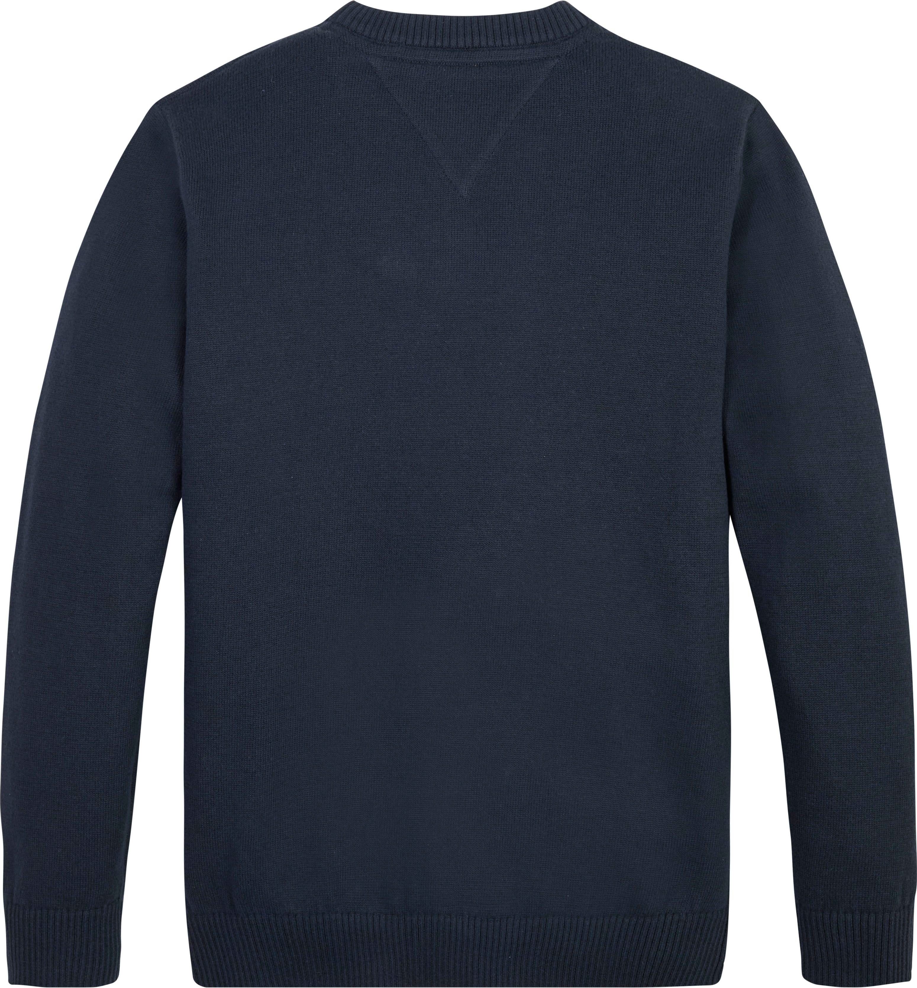 Hilfiger TH FLAG SWEATER Strickpullover Desert-Sky Baumwolle mit Tommy aus Logo-Flag reiner