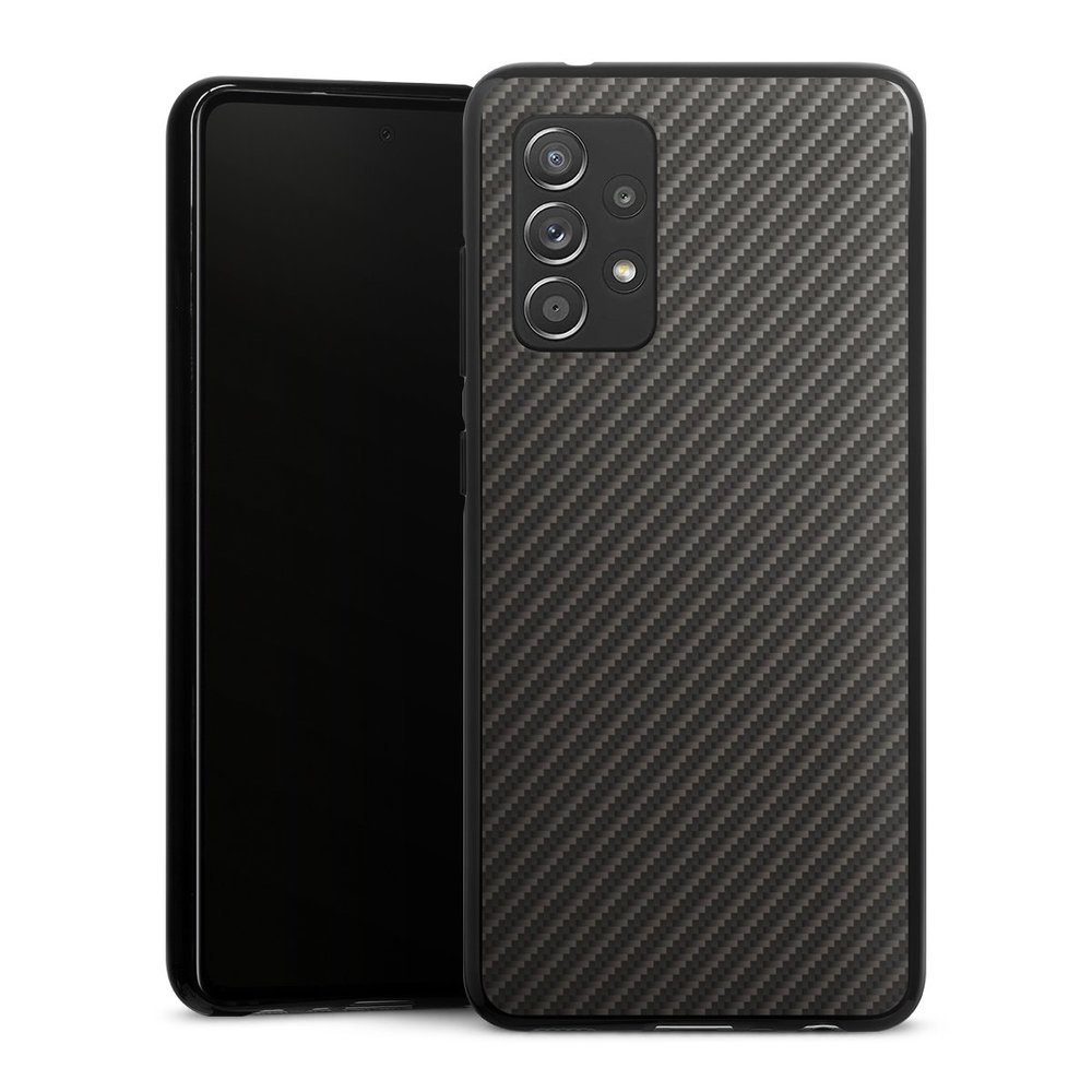 DeinDesign Handyhülle Metallic Look Muster Carbon Carbon, Samsung Galaxy A52 Silikon Hülle Bumper Case Handy Schutzhülle