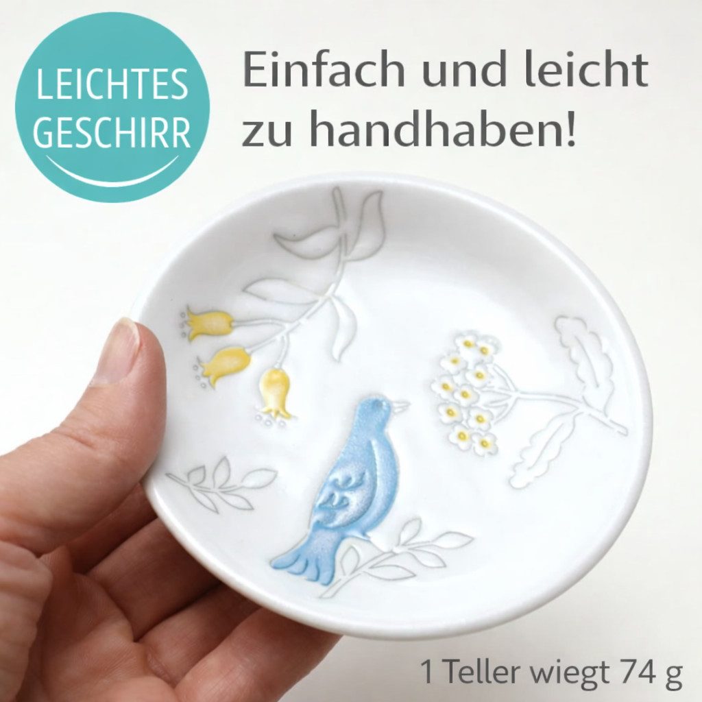 Ogura Ceramics Geschirr-Set Duftender Blumengarten, Set mit 5 Mini-Tellern im Geschenkbox (5-tlg)
