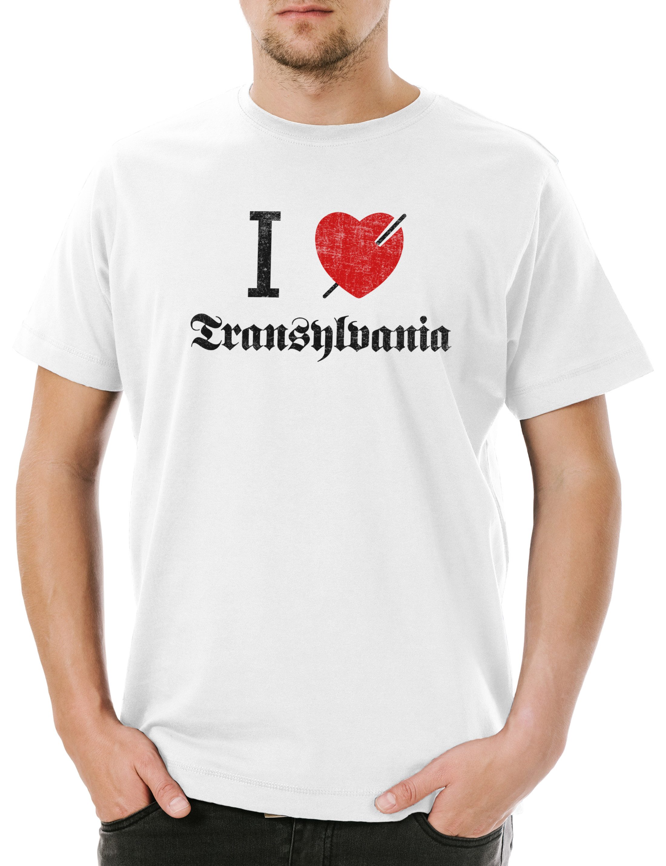 Print-Shirt I Love Transylvania Herren T-Shirt Mayhem Oystein Aarseth Black Metal