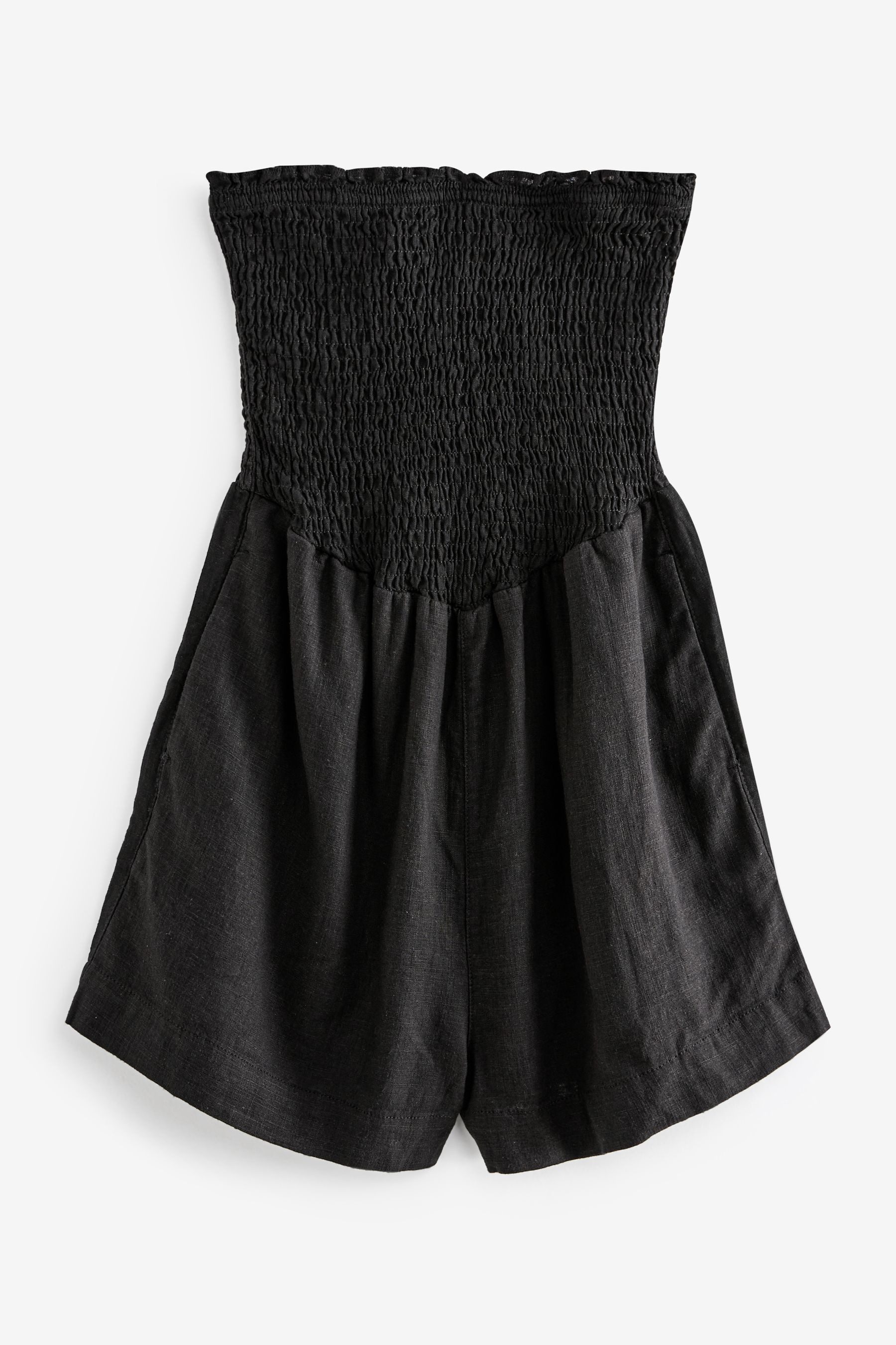 Next Playsuit Gesmokter Overall aus Leinengemisch, günstig online kaufen