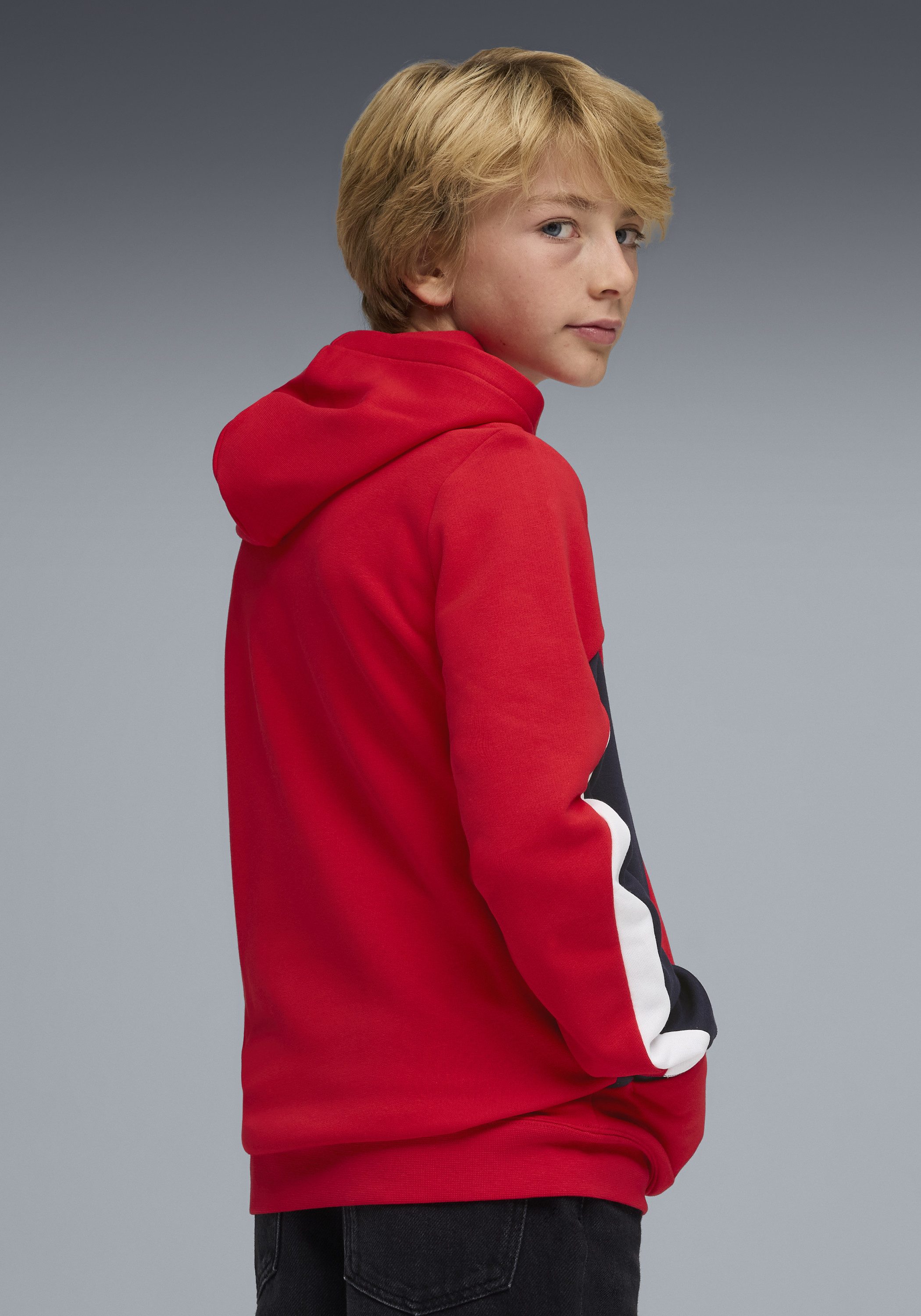 PUMA Kapuzensweatshirt ESS BLOCK HOODIE TR B Regular Fit, für Jugendliche, aus Baumwollmischung, mit Kapuze