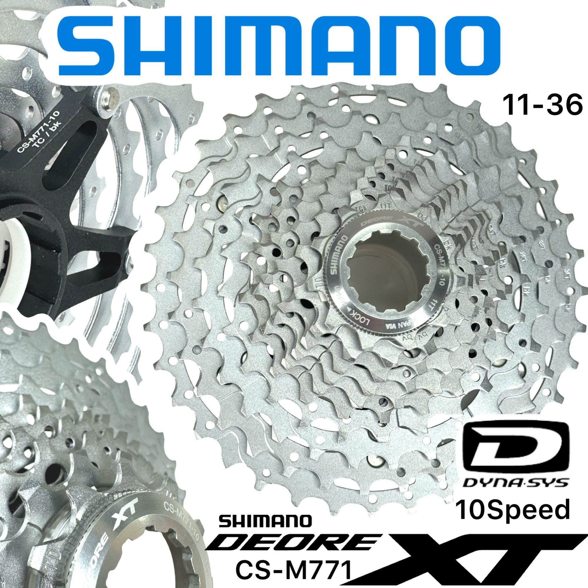 Fahrradkurbel Shimano Deore XT CS-M771 10-Fach MTB / Ebike Ersatz Kassette 11-36