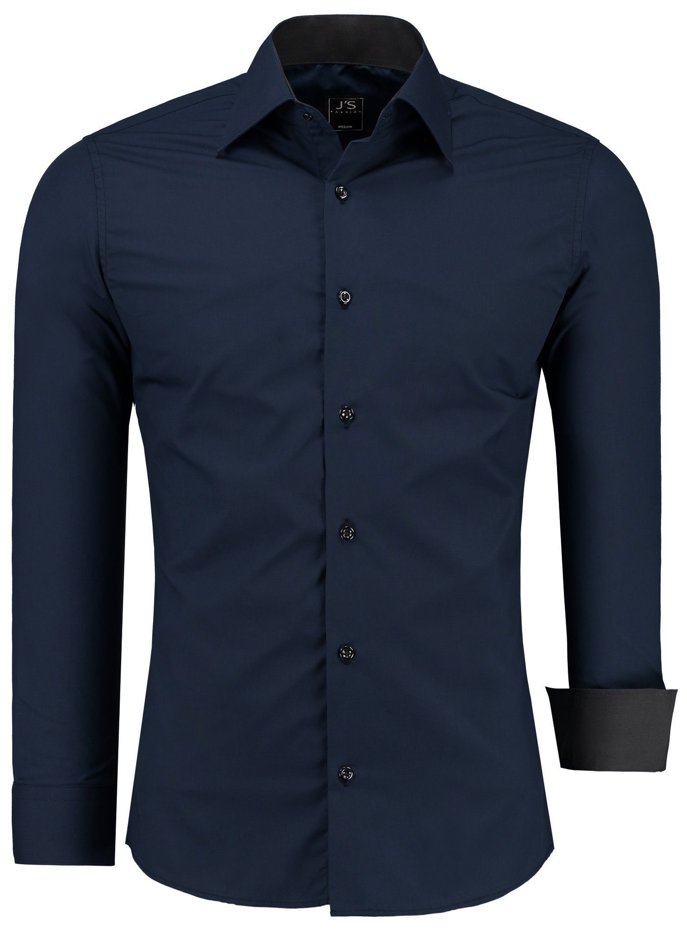 J'S FASHION Businesshemd JS12105 Slim Fit Langarm Herren Hemd mit farblich günstig online kaufen
