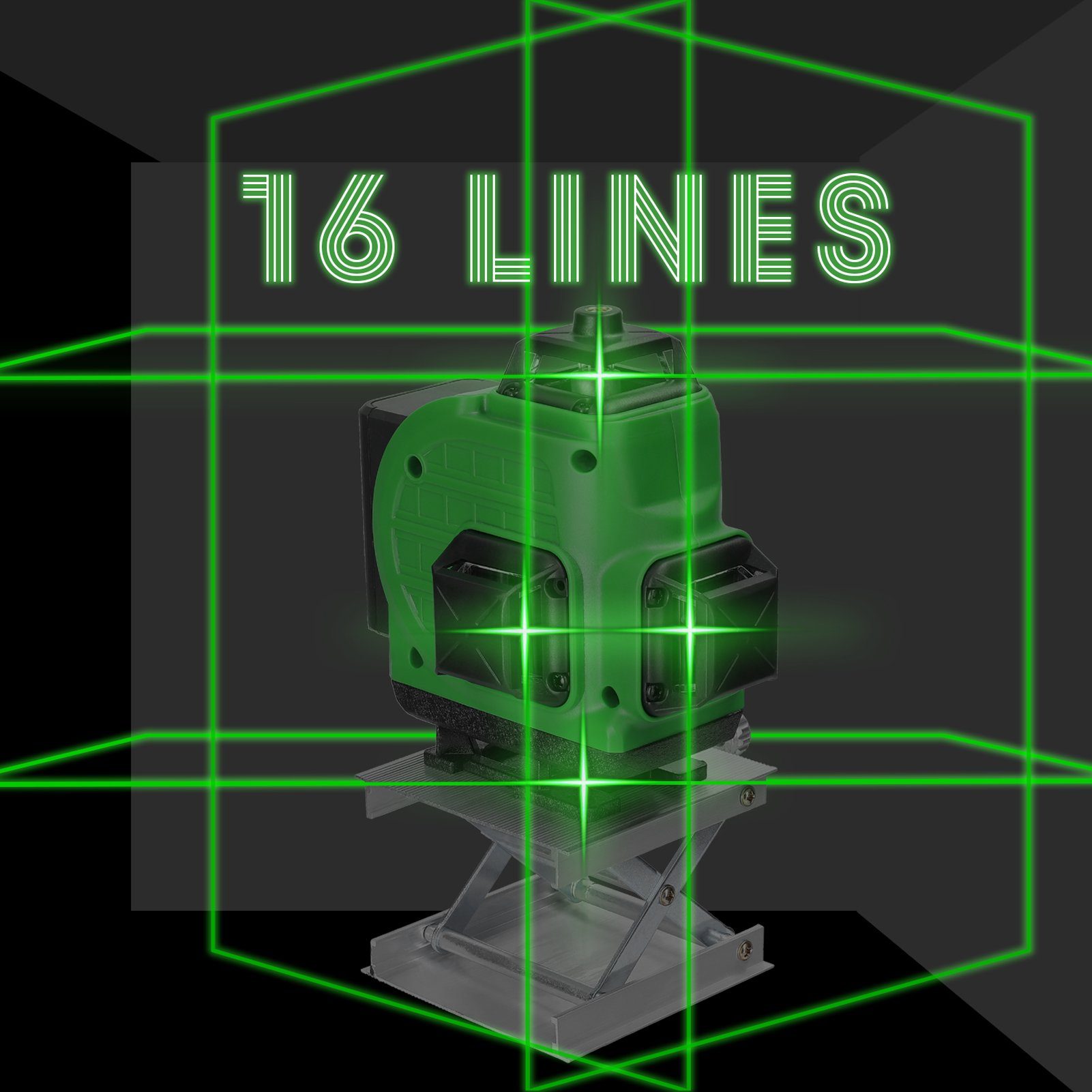 Tidyard 3 16-Linien-Laser-Level ° Selbstnivellierende Grün Linienlaser