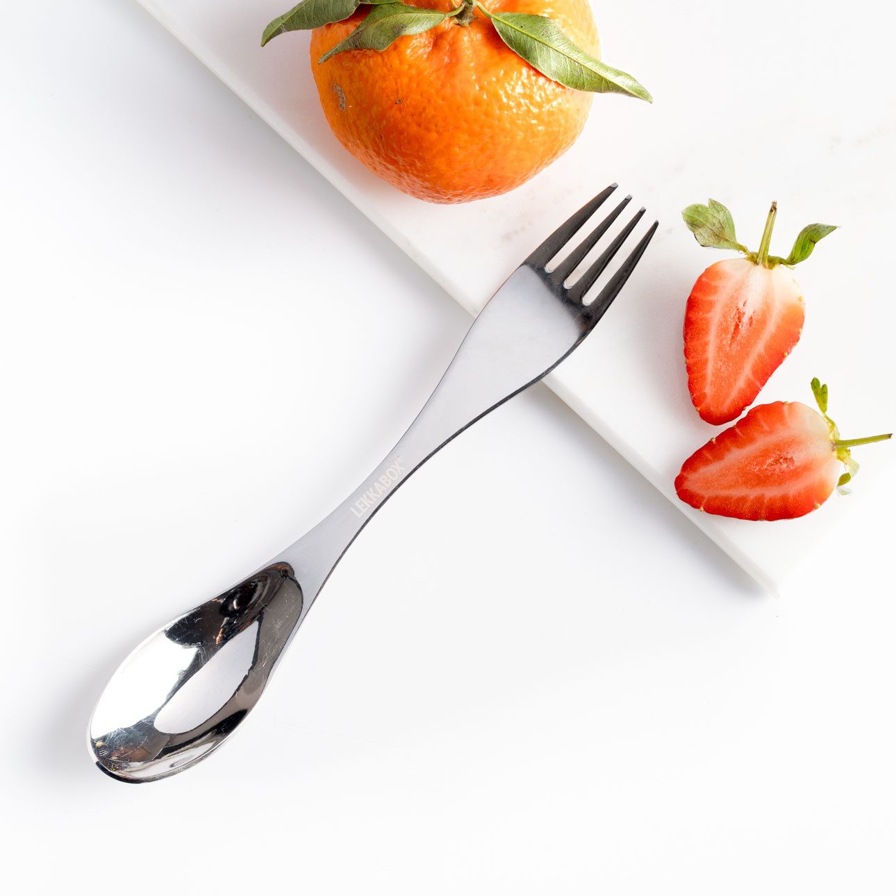 LEKKABOX Campinglöffel Spork, 19cm - Löffel Gabel Kombi Edelstahl Göffel To Go Besteck, Löffel & Gabel in einem – die perfekte Größe für Thermobehälter