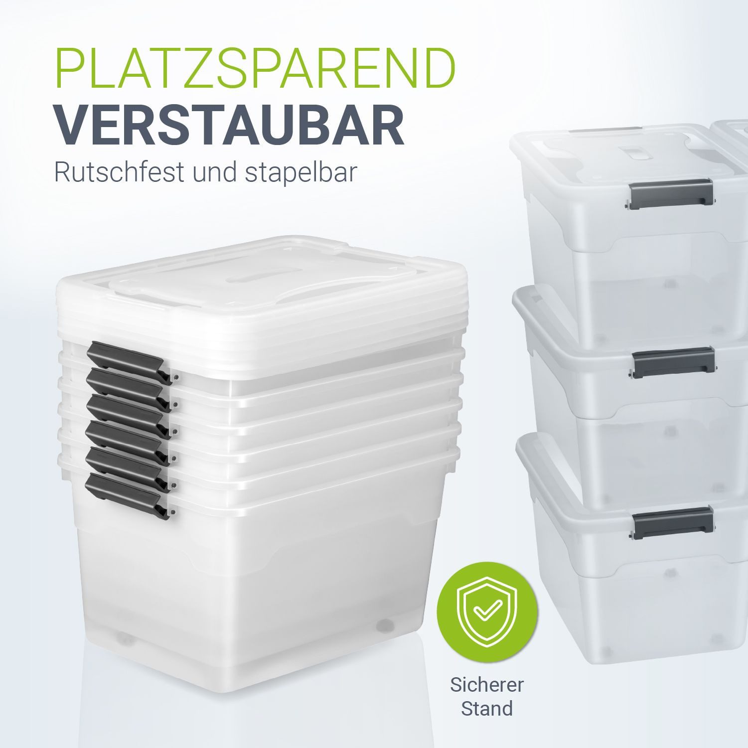 Juskys Aufbewahrungsbox (6 St), mit Rollen, stabil, verschließbar und pfleg günstig online kaufen