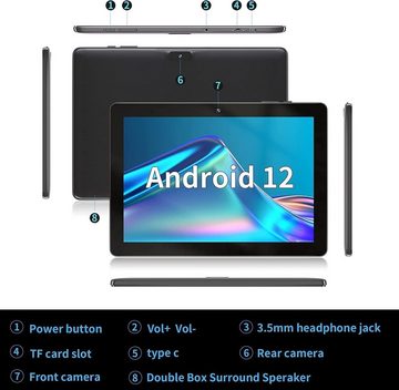 SGIN 2 GB RAM 5000 mAh Tablet (10,1", 64 GB, Android 12, Mit den besten und erstaunlichsten Funktionen, attraktivem Design)