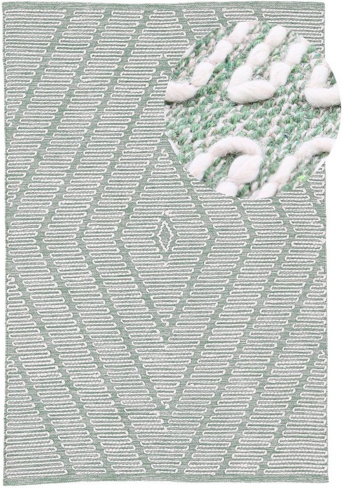 Teppich Kelim Durry, carpetfine, rechteckig, Höhe: 5 mm, Handweb,  geometrisch, Hoch-Tief Effekt, handgewebt, reine Baumwolle