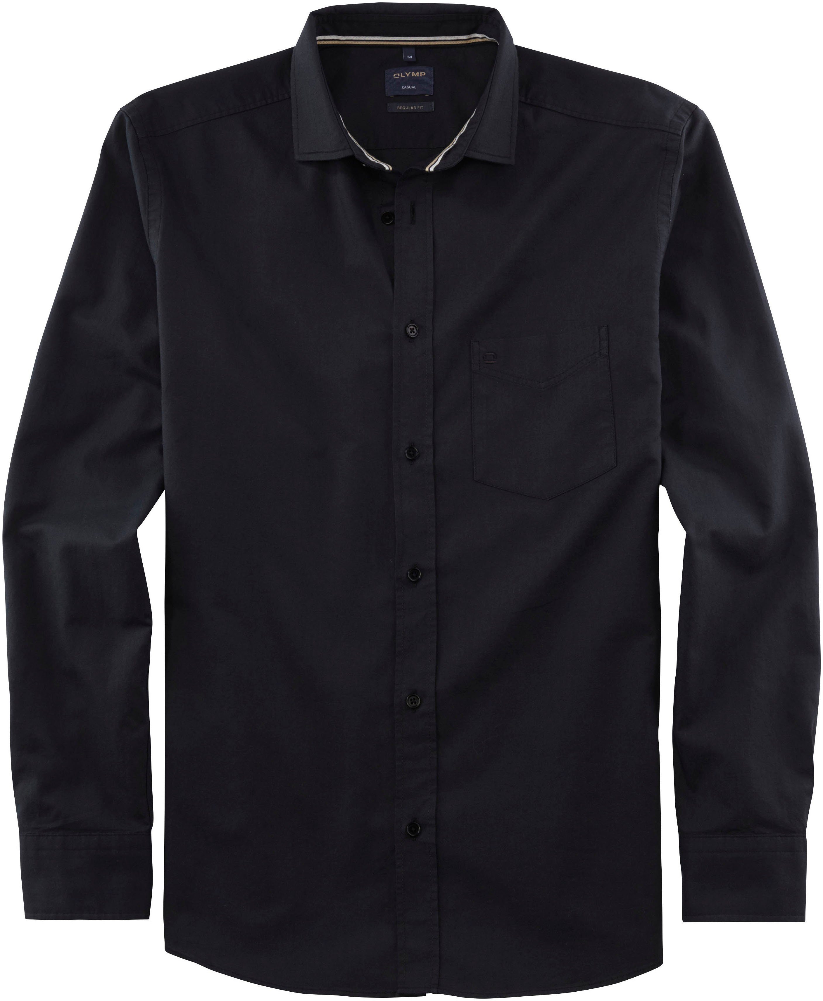 OLYMP Langarmhemd schwarz | Freizeithemden