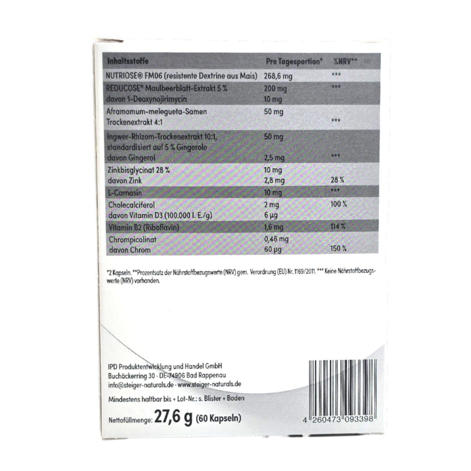 NOBRAND® Glukose Balance Komplex Kapseln, 60 St., 27,6 g