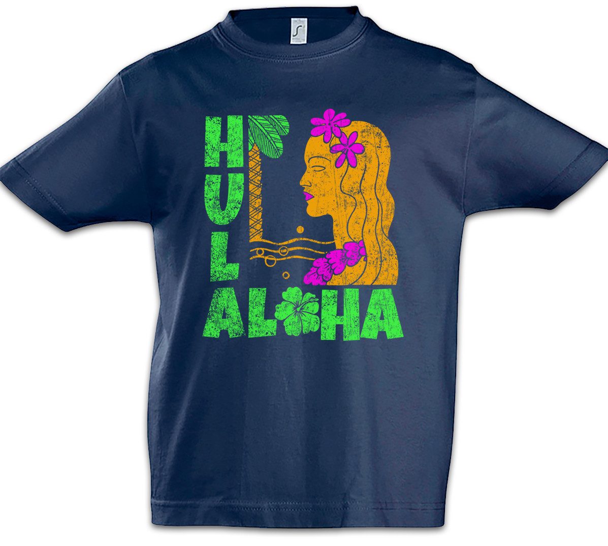 Print-Shirt Hula Girl Kinder T-Shirt Aloha Island Tiki Bar Strand Sailor Beach