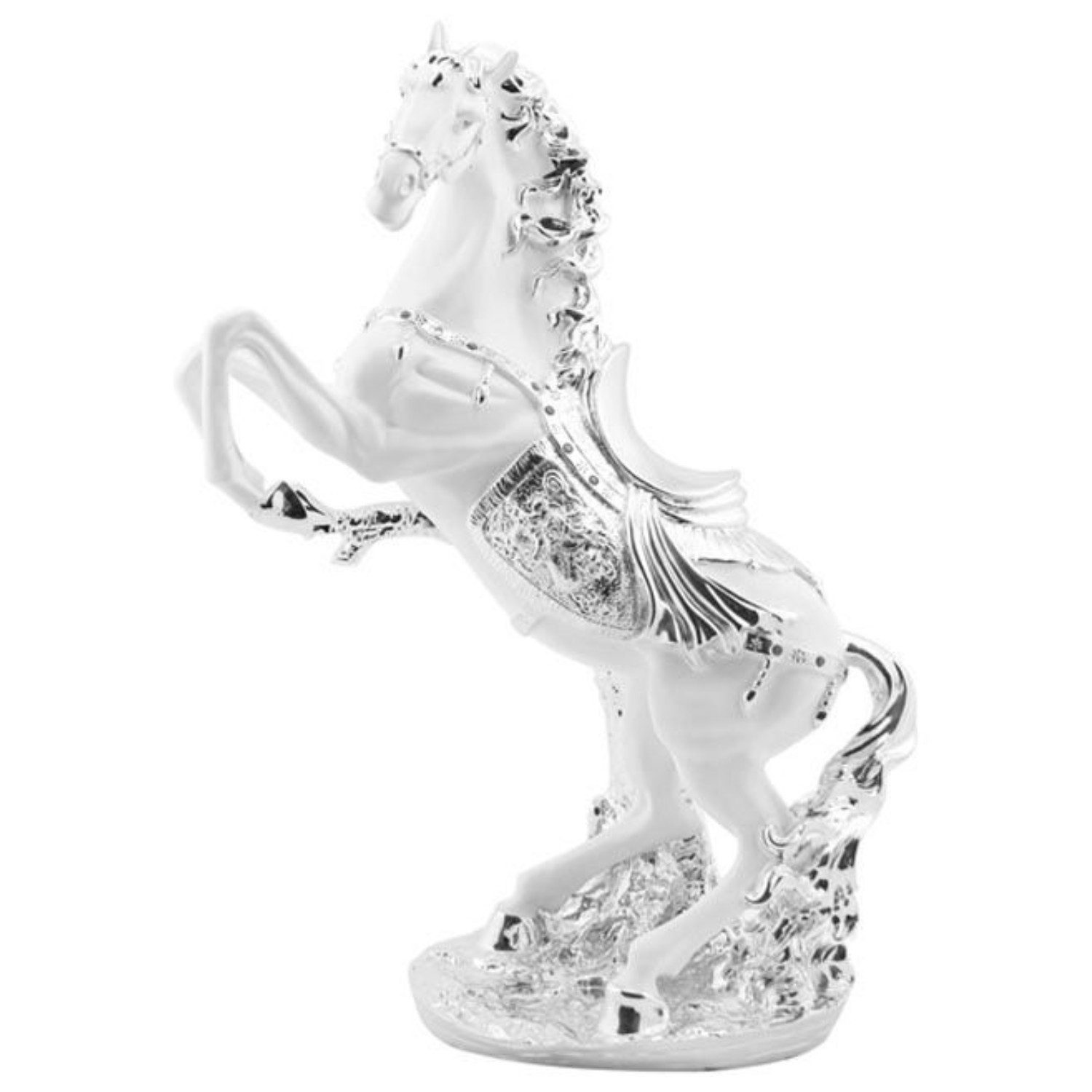 alesvelt Dekofigur Moderne edle Pferd Figur in Schwarz-Weiß 60 cm aus Keramik