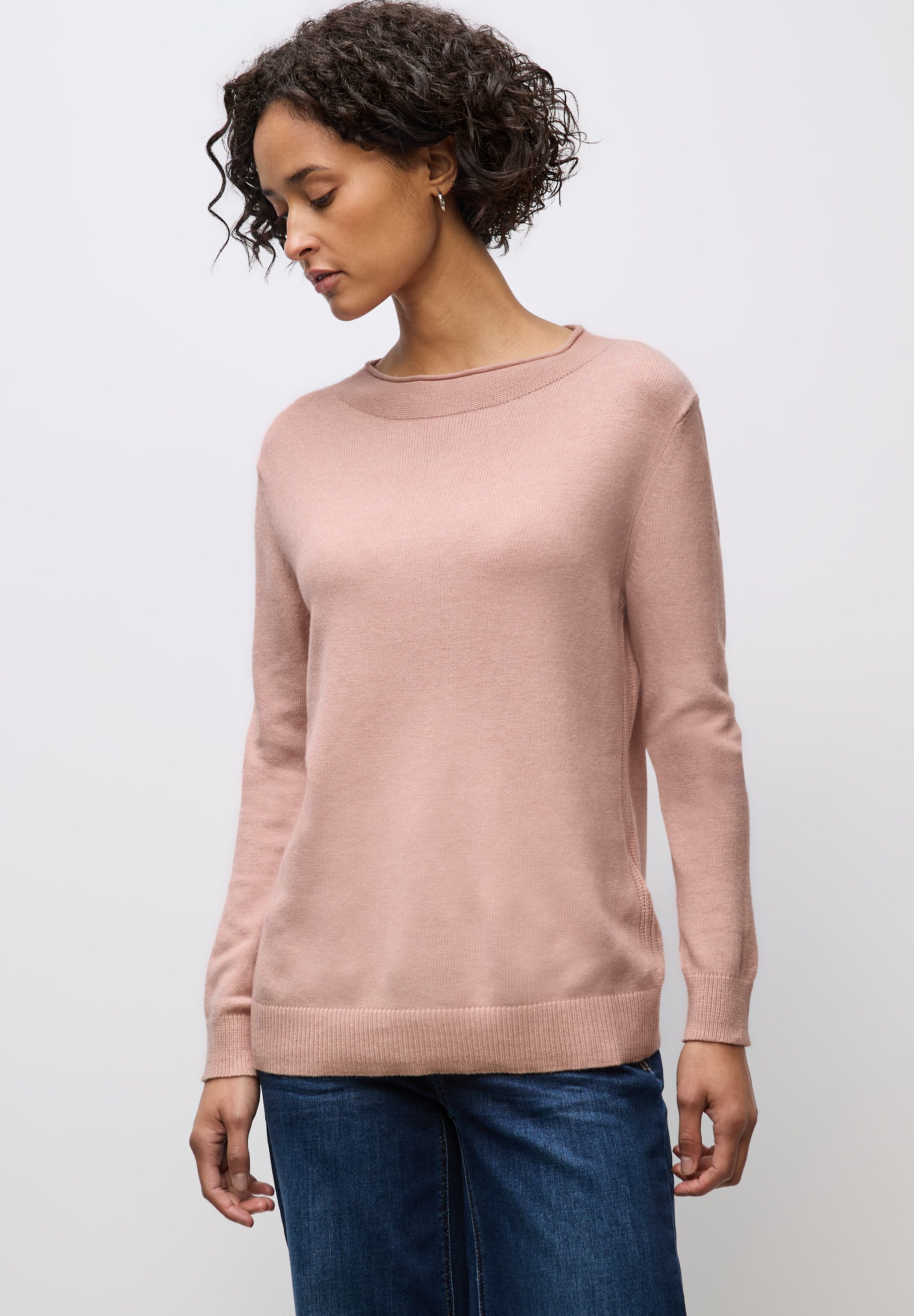 STREET ONE Strickpullover mit feiner Rollkante