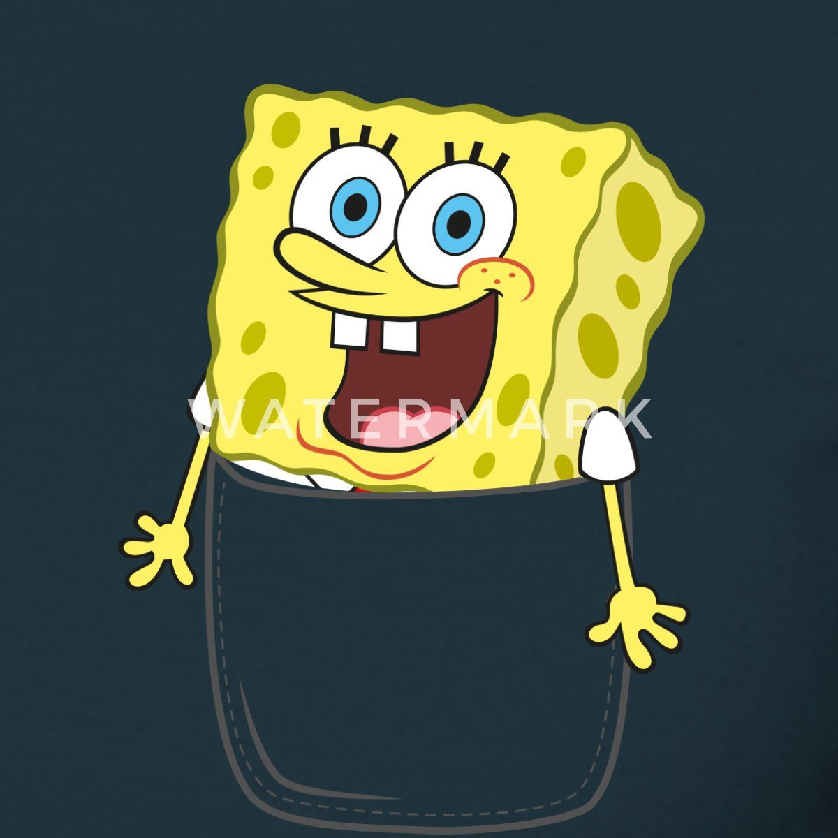 Spreadshirt T-Shirt SpongeBob Schwammkopf Ich Bin Bereit Brustmotiv Männer T-Shirt (1-tlg)