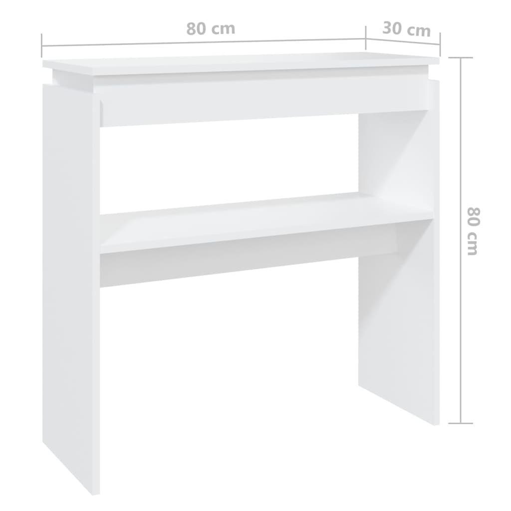 Weiß Konsolentisch Weiß | vidaXL Weiß Holzwerkstoff cm (1-St) Beistelltisch 80x30x80