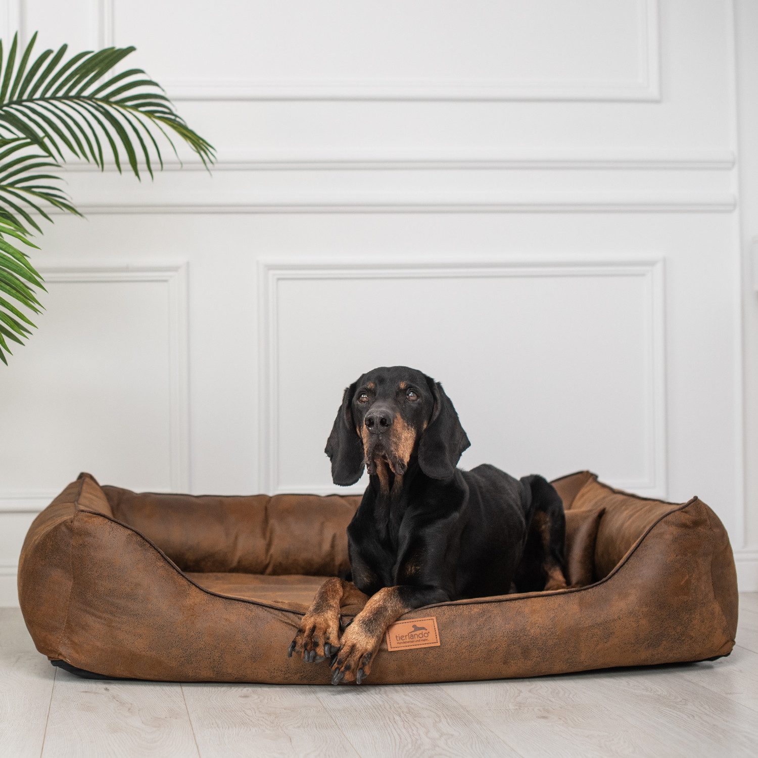 Thumbnail - tierlando® Tierbett Orthopädisches Hundebett ALBERTO ORTHO Velours Vintage