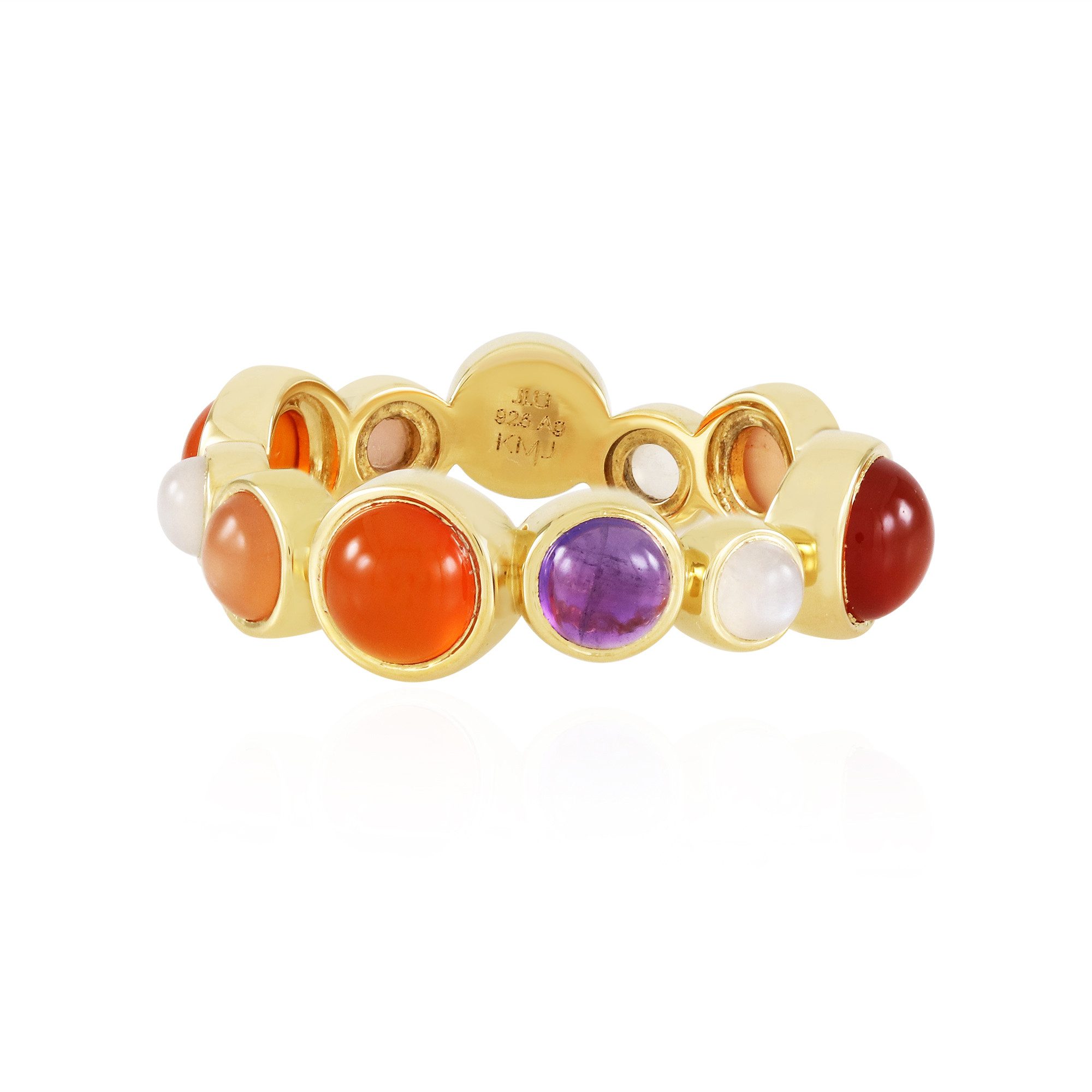 Cavill Silberring Cavill Sterlingsilber Ring vergoldet mit Karneol & Amethyst, 3,34 ct (1-tlg)