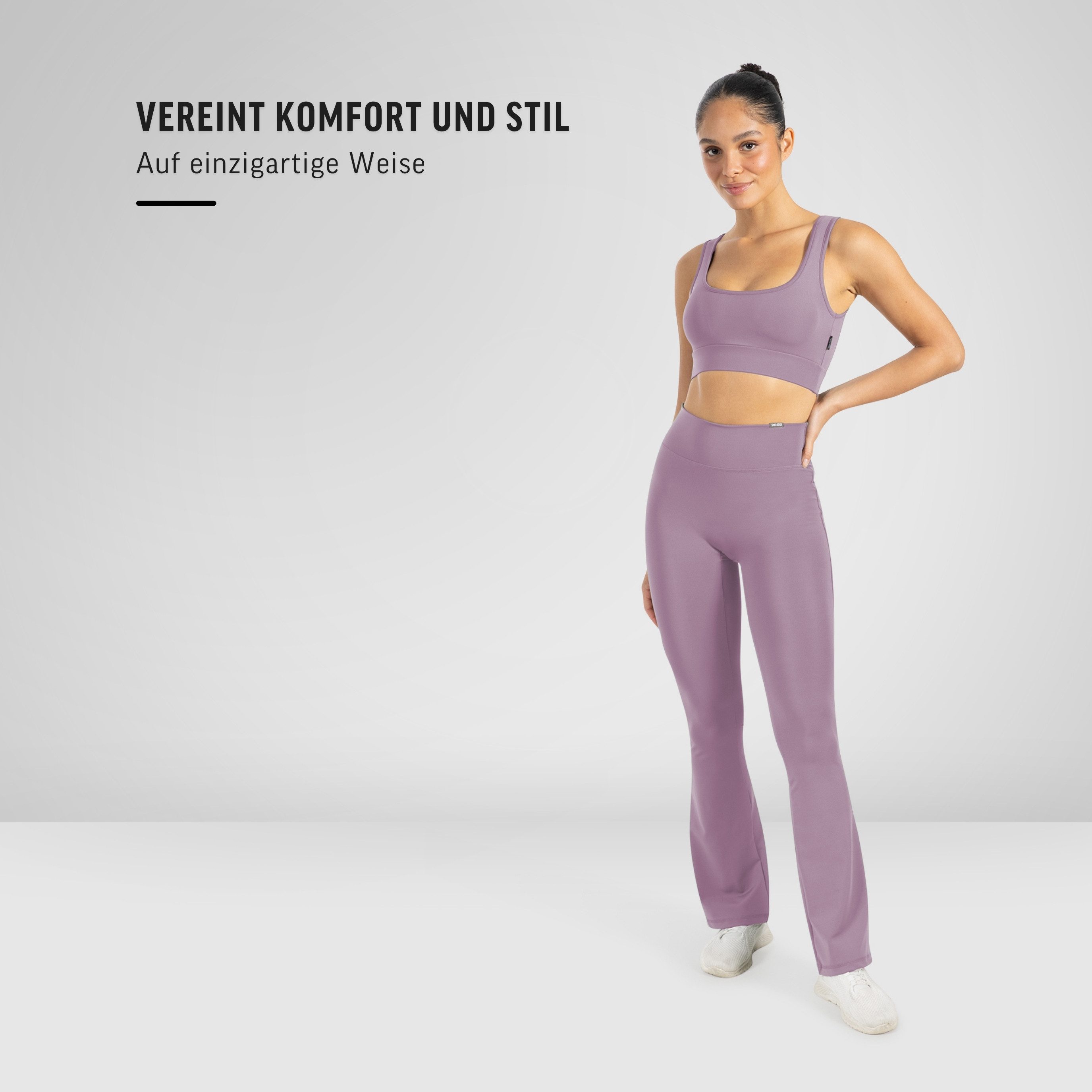 Smilodox Schlaghose Loreen, Flared Seamless Sportleggings, Schlaghose, Blickdicht Slim Fit Booty Yogahose, Elastisch Fitnessleggings, Gym, Freizeit
