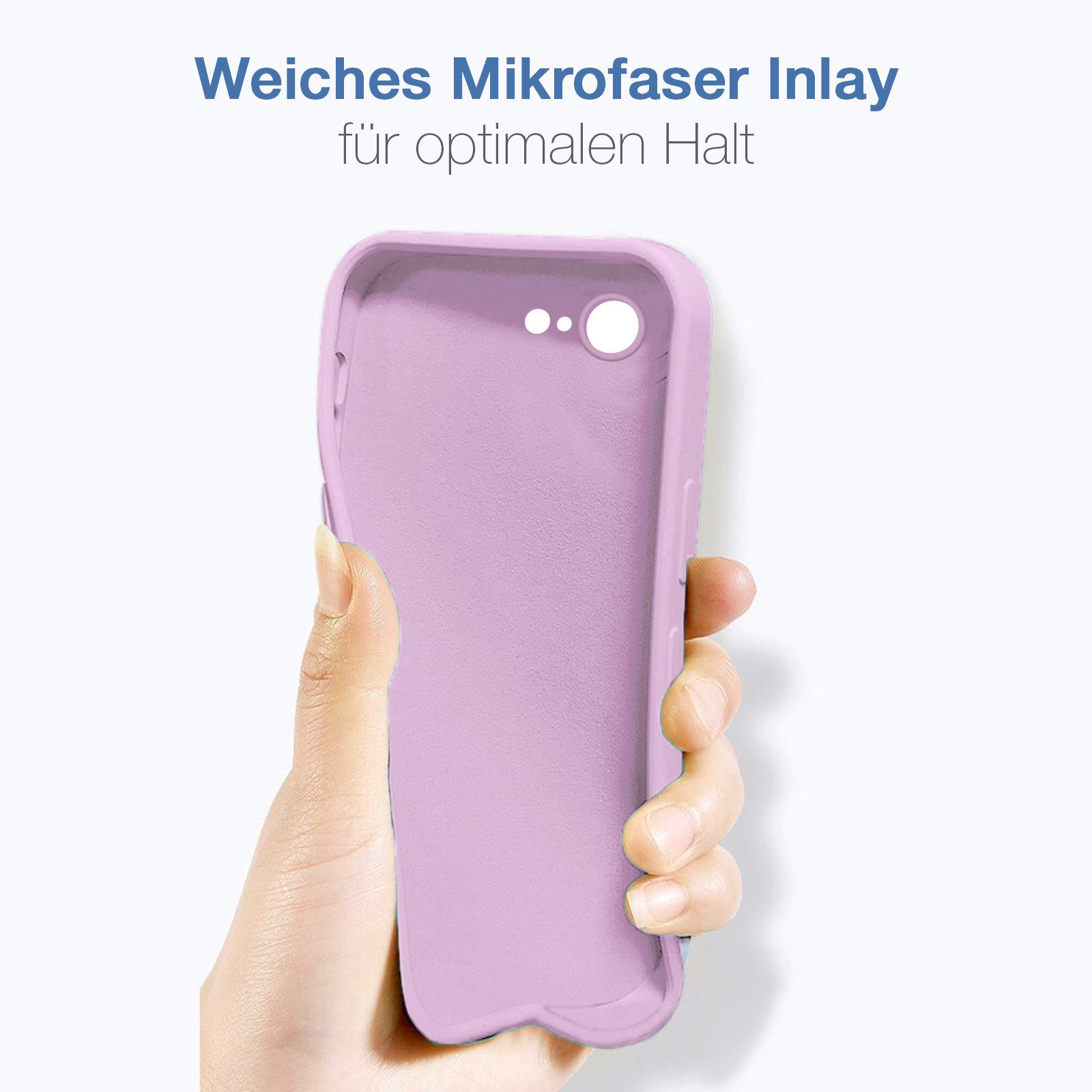 Tec-Expert Handyhülle SoftGrip Cover Hülle für Apple iPhone 7, Handy Case Bumper integrierter Kameraschutz flexibel