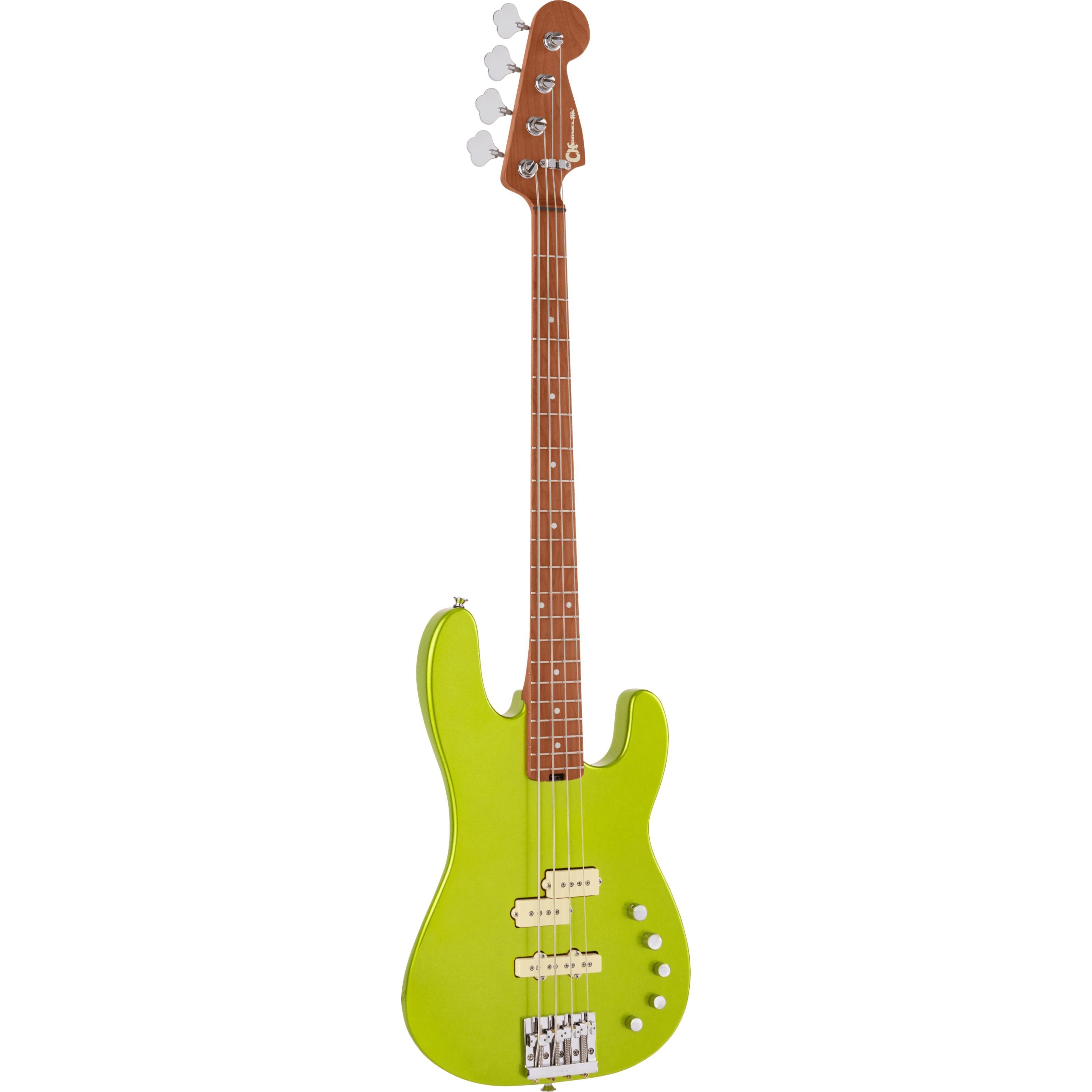 Dimas Lime PJ Spielzeug-Musikinstrument, E-Bass Pro-Mod CM Metallic San Bass IV - Green Charvel